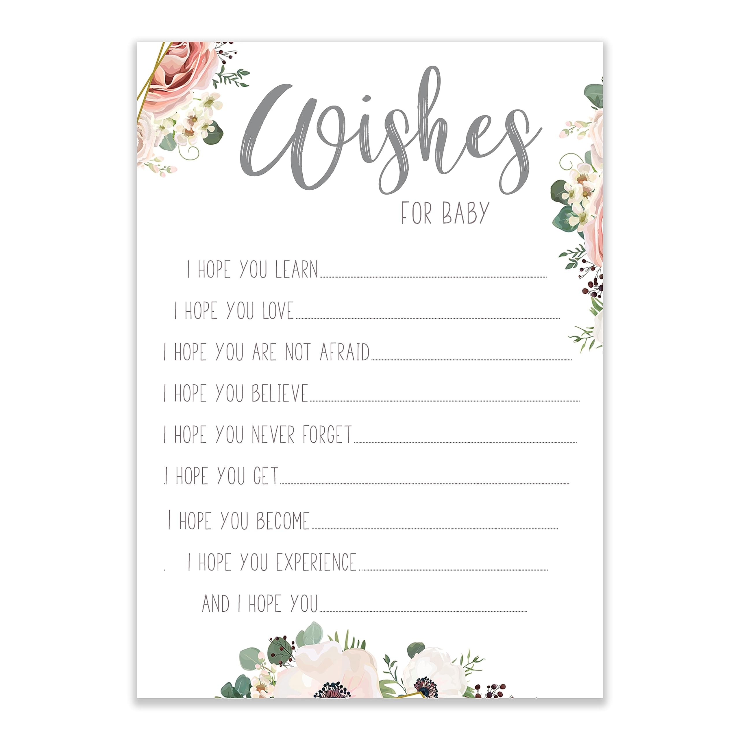 Baby Shower Game - Pack of 10 Wishes For Baby Cards BOHO - (BSBH-WFB10)