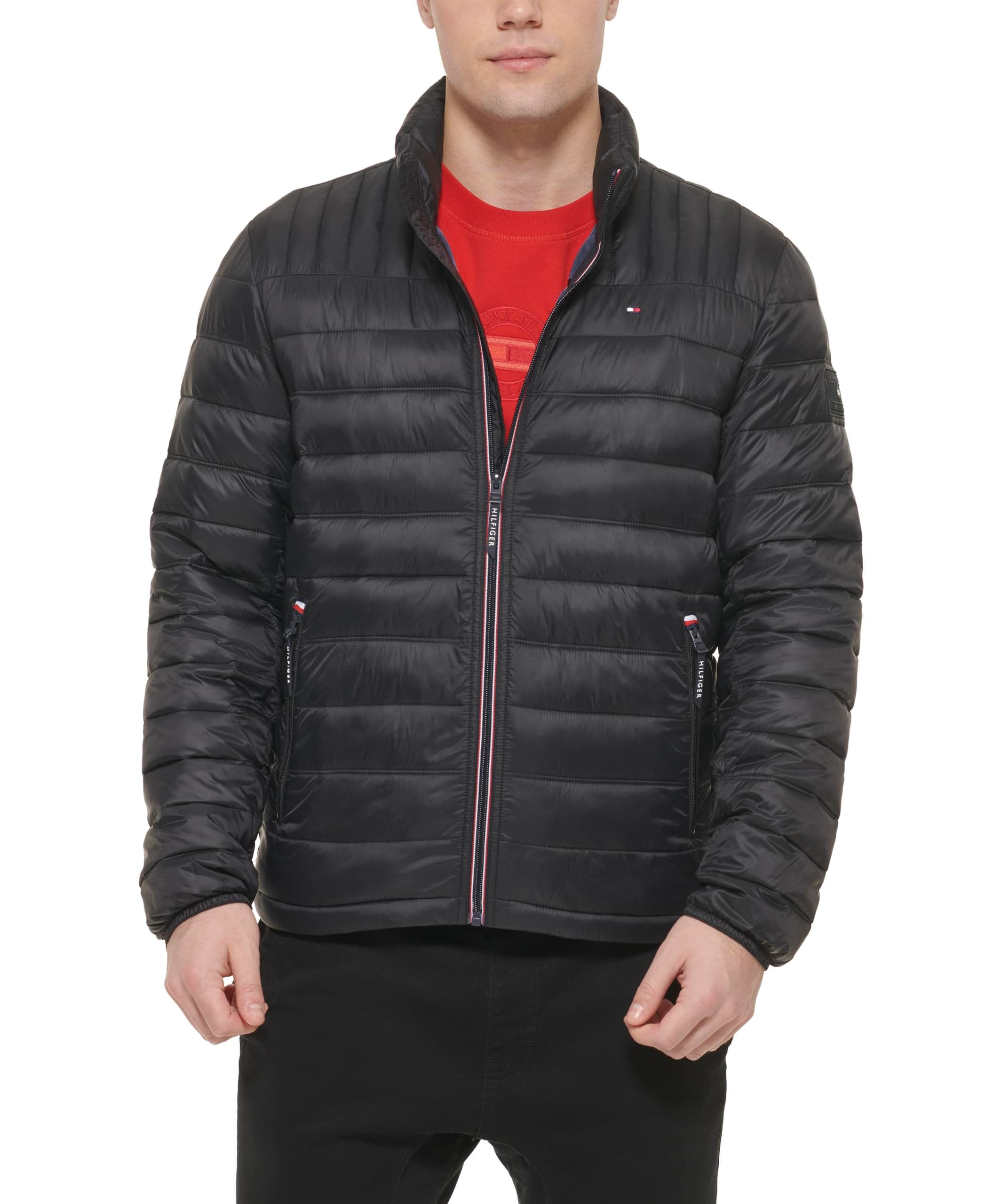 Mens Embroidered Logo Puffer Jacket