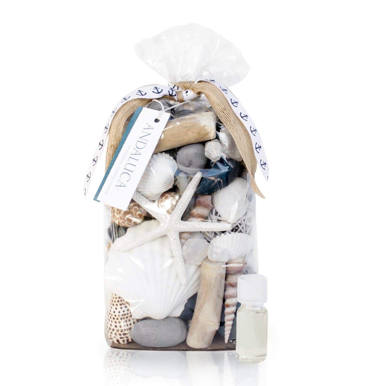 ANDALUCAPacific Isles Scented Potpourri | Made in California Beach Home Décor | Large 20 oz Bag + Fragrance Vial | Scents Sandalwood and Coconut Blooms