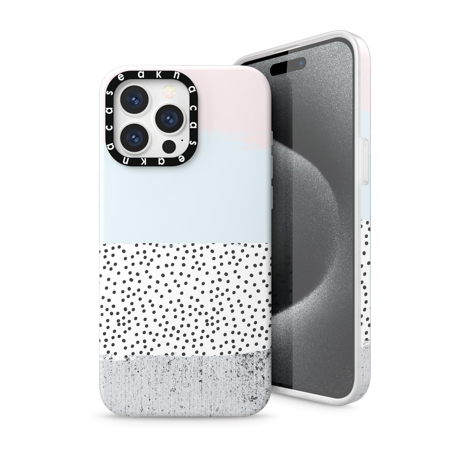 AknaCase Case for iPhone 15 Pro Geometric, GripTight Series Super Grip High Impact Silicon Cover with Ultra Full HD Graphics (Design 103539-US)