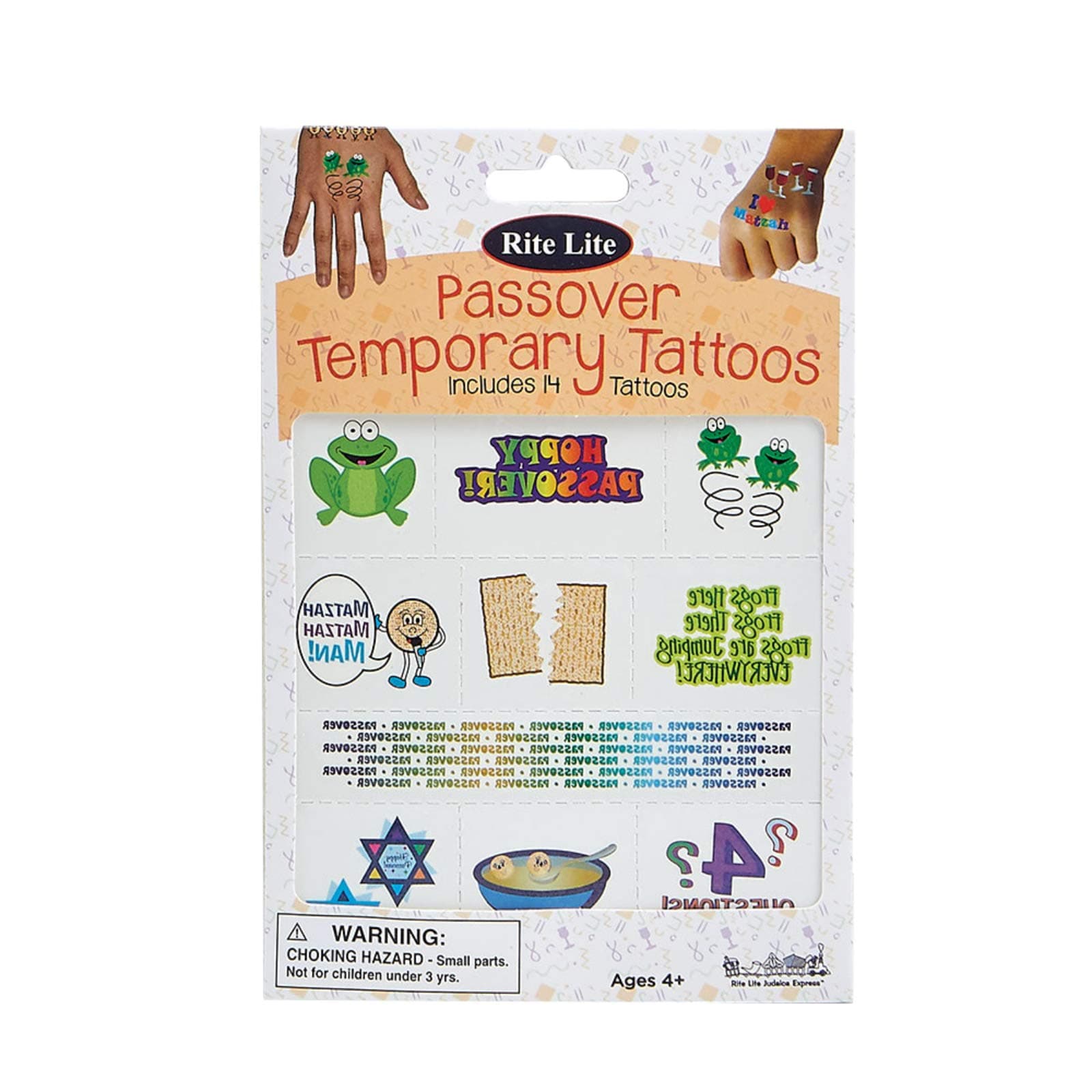 Rite Lite Fun and Colorful Passover Temporary Tattoos