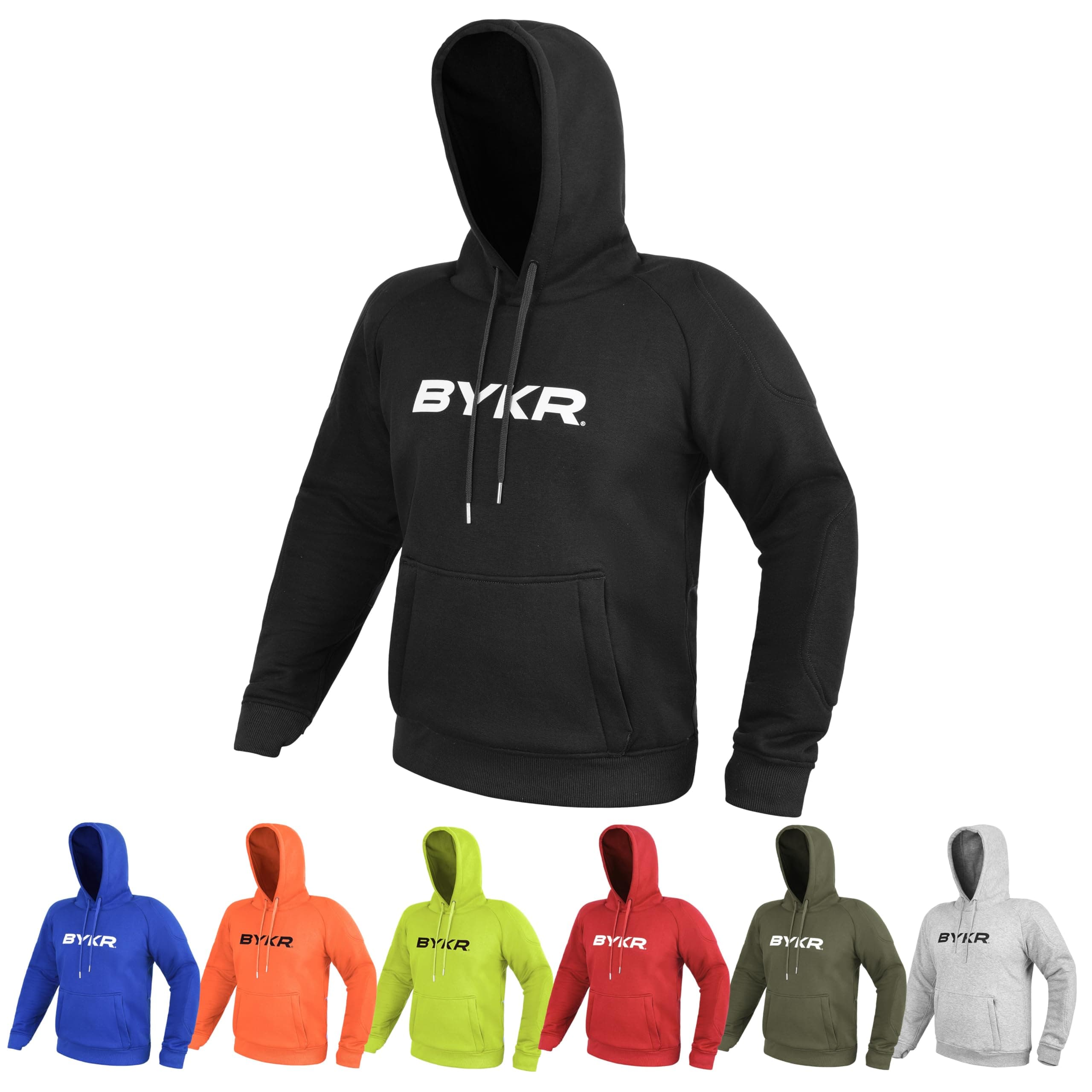 BYKR Motorcycle Hoodie for Men & Women Biker Motorcycle Jackets Breathable Motorbike Riding Sweatshirt All Weather CE Armored