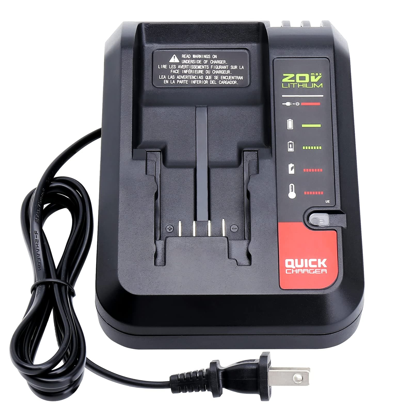 Elefly 20V Battery Charger PCC692L Compatible with Porter Cable 20V Lithium Battery PCC680L PCC685LP and Compatible with Black Decker 20V Battery LBXR20 LB2X4020