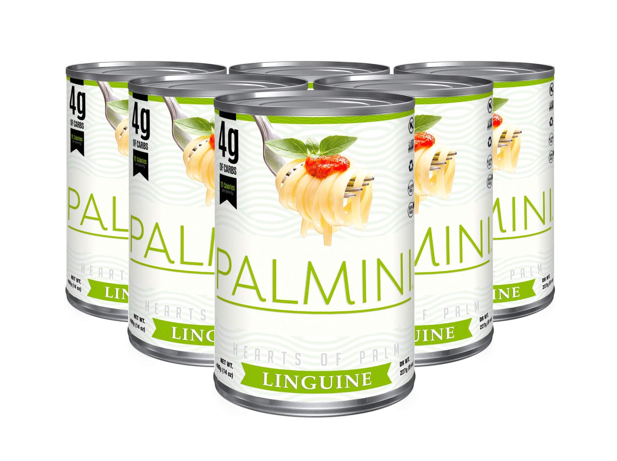 Palmini Linguine Pasta | Low-Carb, Low-Calorie Hearts of Palm Pasta | Keto, Gluten Free, Vegan, Non-GMO | As seen on Shark Tank | (14 Ounce - Pack of 6)