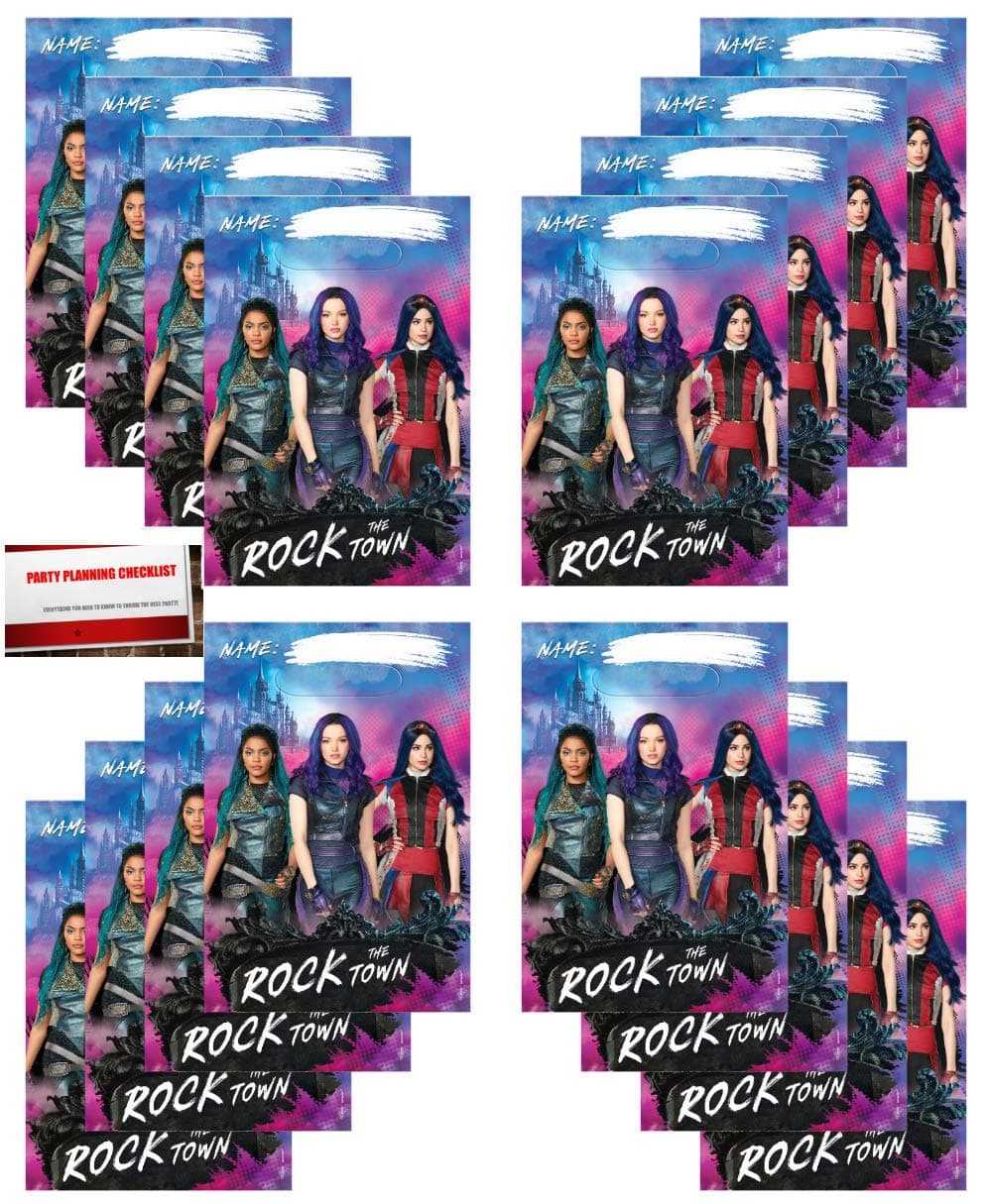 EverJoice (16 Pack) Descendants Part 3 Party Plastic Loot Treat Candy Favor Bags Lootbags (Plus Party Planning Checklist by Mikes Super Store)…