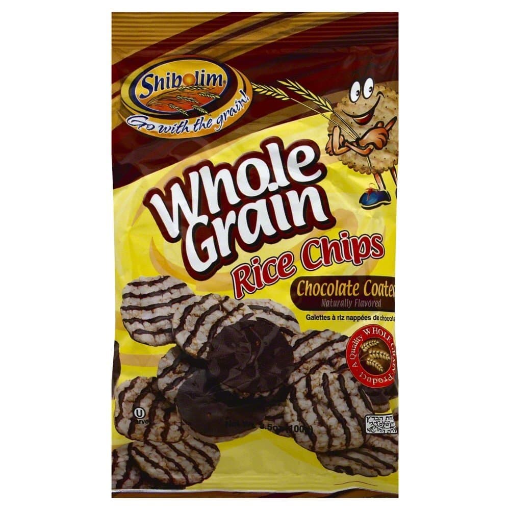 Shibolim, Whole Grain Rice Chips Chocolate Coated 3.5 Ounces (Pack of 12)