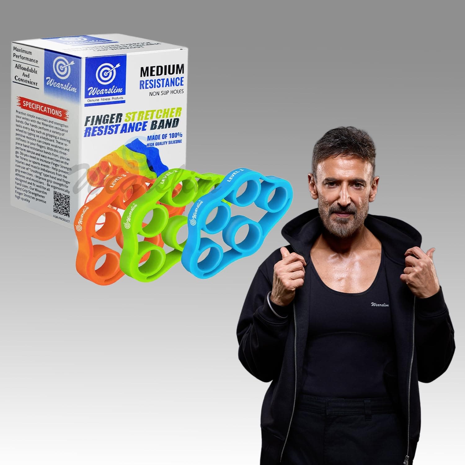 Wearslim Professional Hand Gripper for Men & Women, Fingers Grip Strengthener for Forearm, Wrist & Hand Workout Fitness Equipment for Home & Gym Training with 3 Resistance Levels (Multicolor, Set of 3)