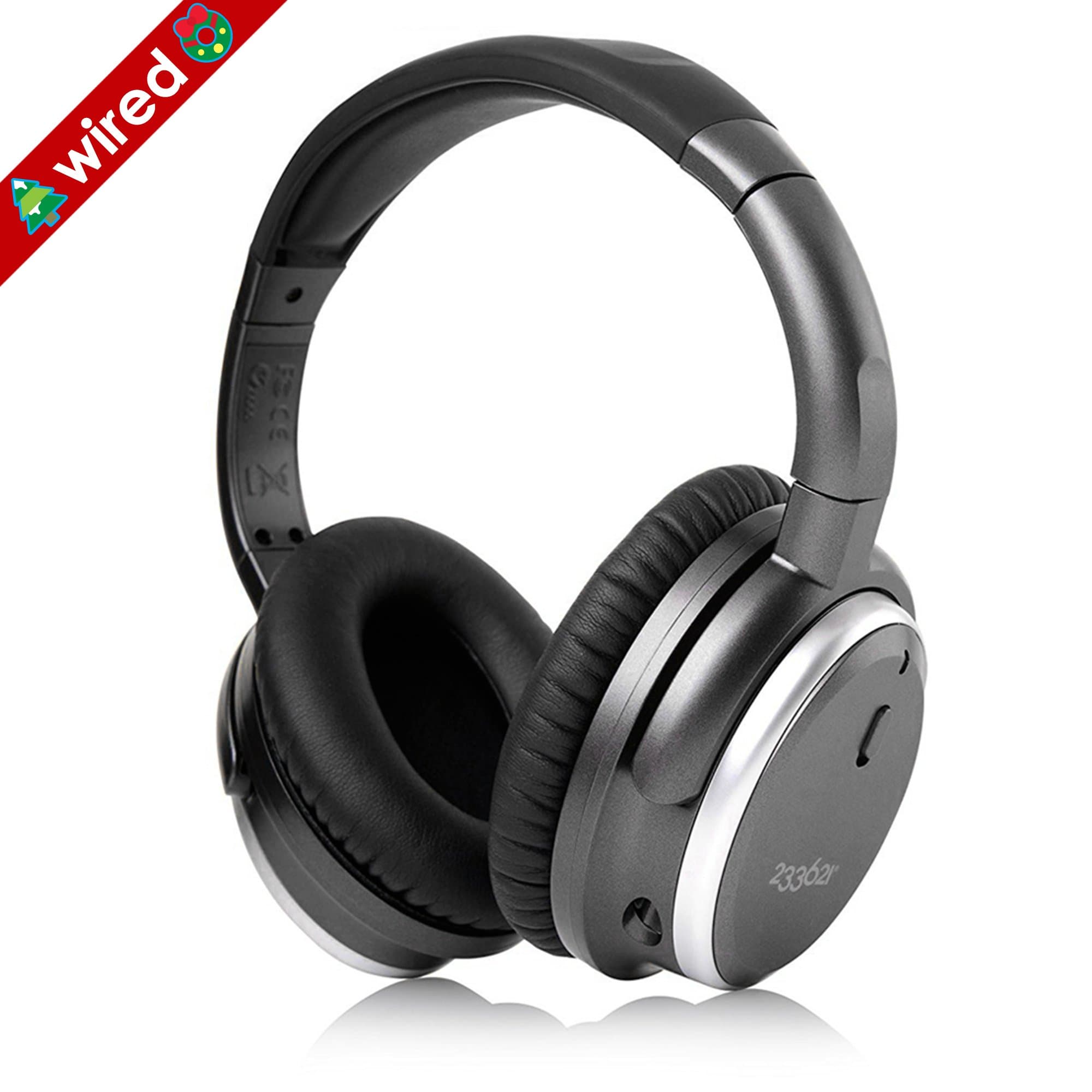 233621 H501 Active Noise Cancelling Headphones with Microphone, Wired Over Ear Headphones Stereo Headsets with Case for Smartphone, Laptop, Tablet, PC (Space Grey/Upgraded)
