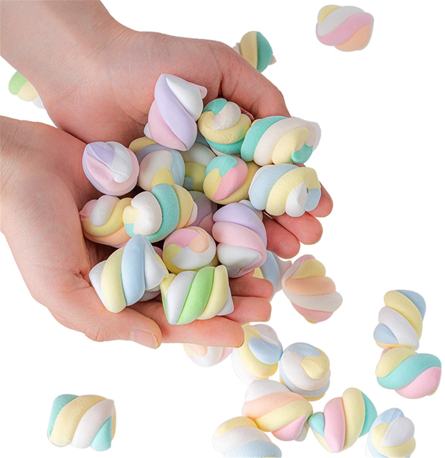 20PCS Artificial Marshmallow Fake Cotton Candy Dessert Model Decoration Prop DIY Accessories,Mixed Color