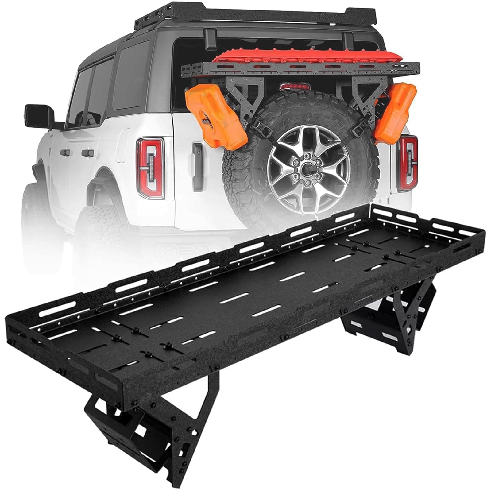 Spare Tire Utility Cargo Basket Rack Storage Tray Replacement for 1976-2024 Jeep Wrangler JK JL TJ YJ CJ with 30" to 40" Spare Tire