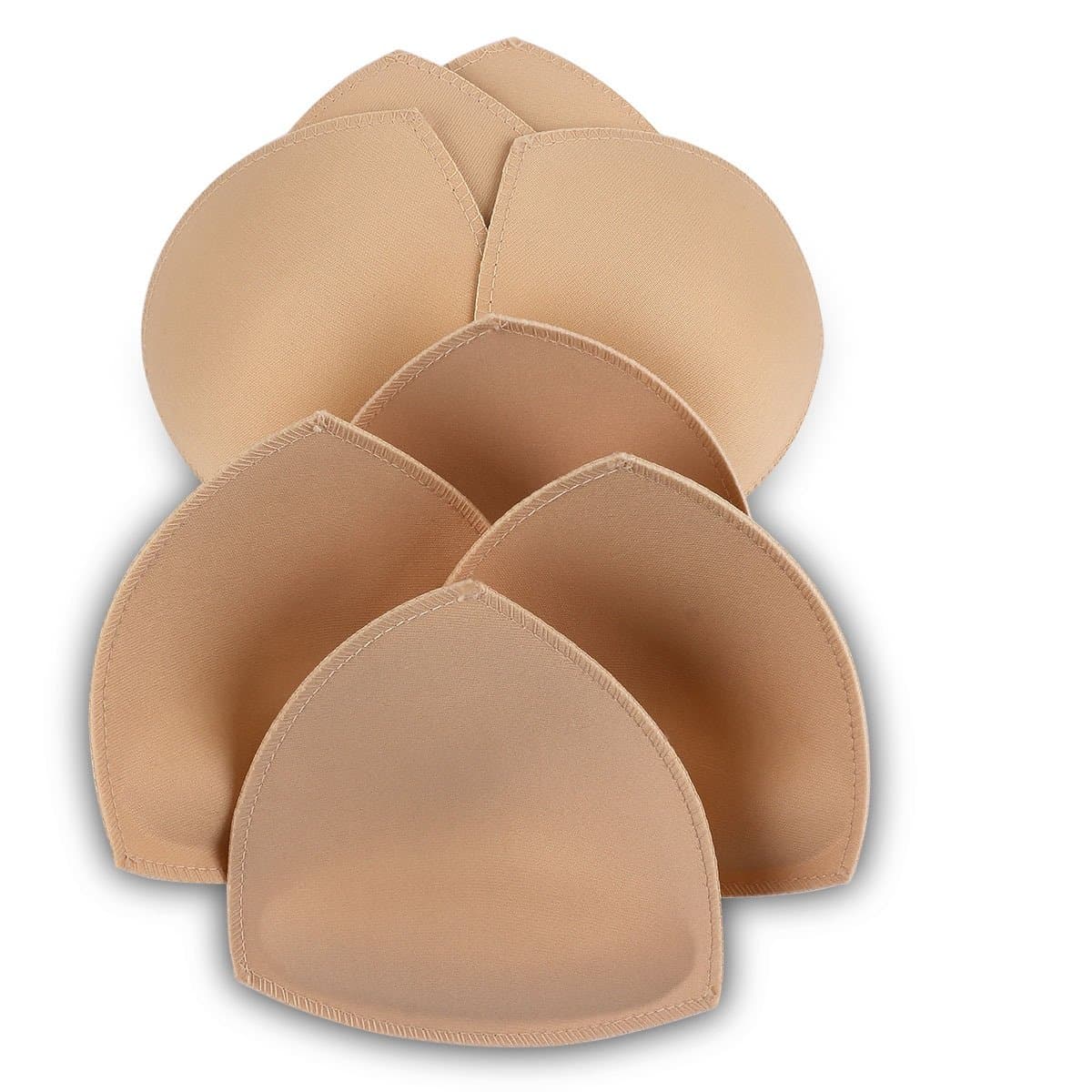 Bra Pad Inserts 4 Pairs,Sermicle Bra Pads Sewn Padded for Sports Bra A/B or C/D,D/E Cup Beige or Black, White Optional