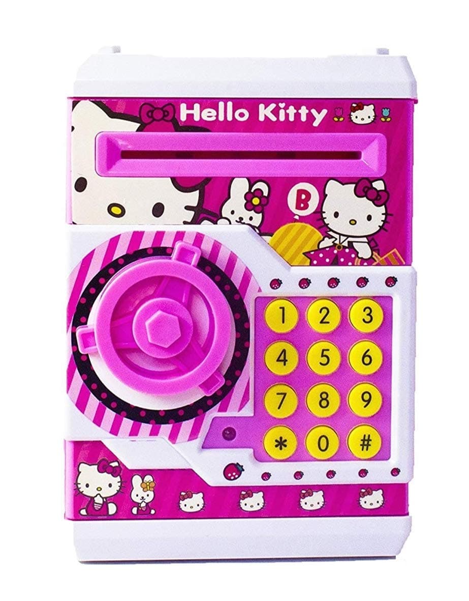 WON BRAND - Plastic Smart Lock Piggy Bank ( Pink) Multi Design