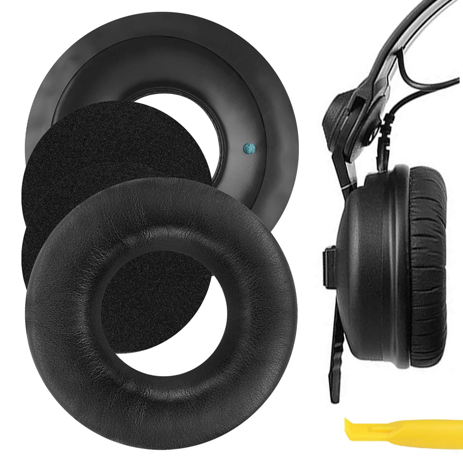 Replacement Ear Pads for Sennheiser HD25-1, HD25-II, HD25SP, HD25SP-II Headphones Ear Cushions, Repair Parts (Black)