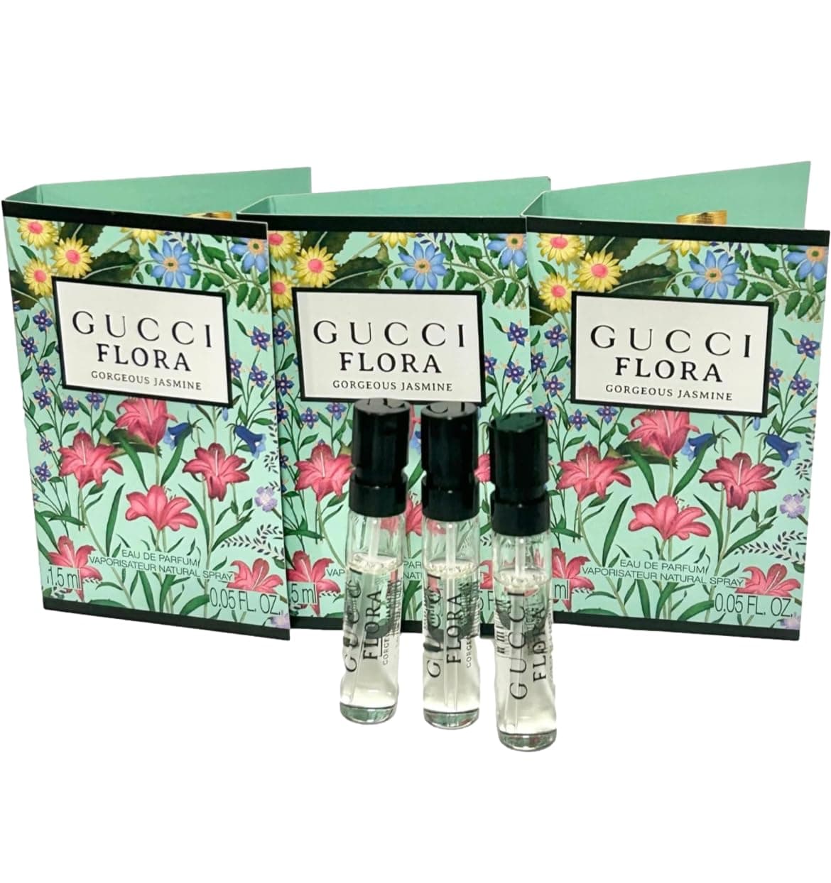 Flora Sample Perfume Flora Gorgeous Jasmine Perfume Women EDP Spray 1.5 ml / 0.05 oz (set of 3)