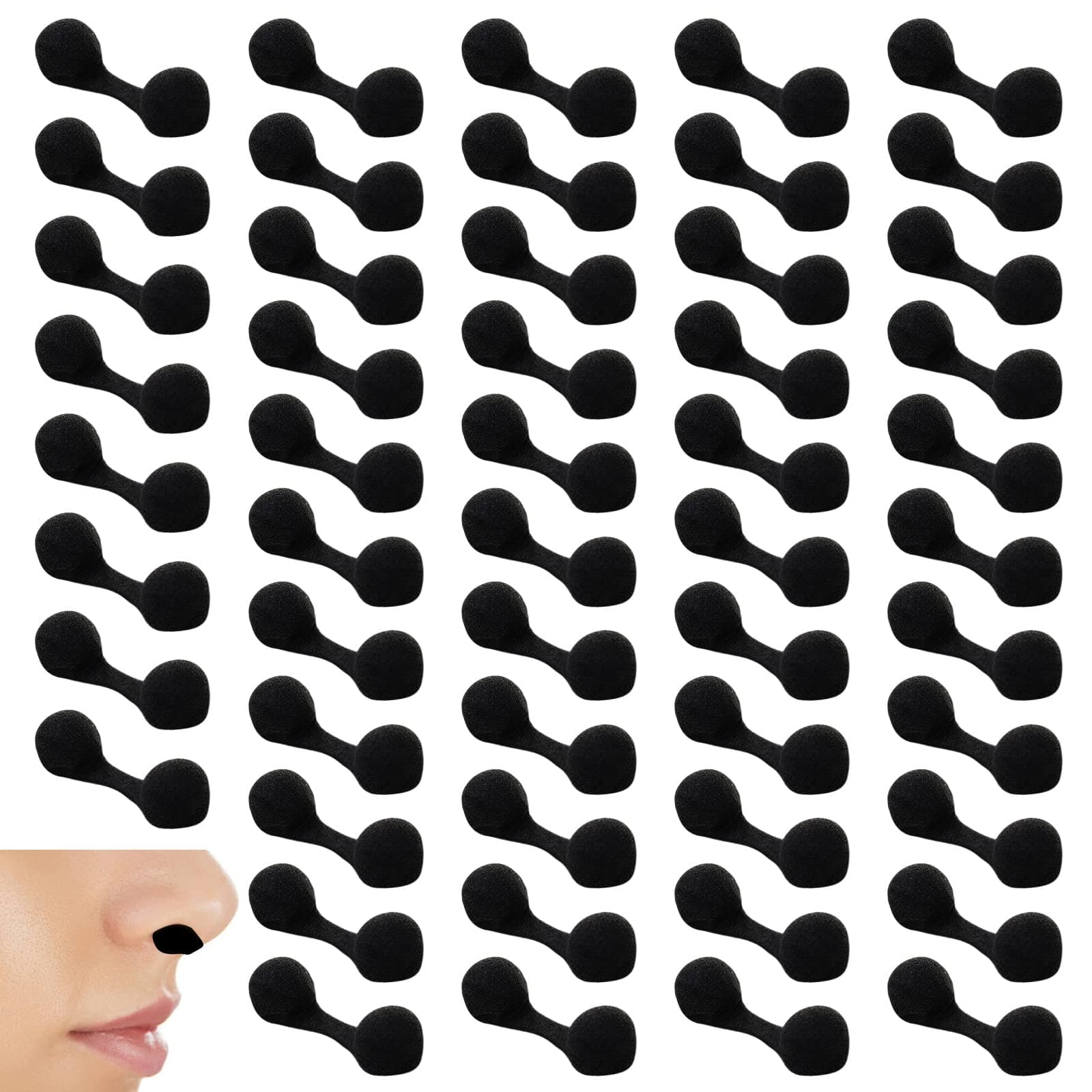 50 Pieces Nose Filters for Spray Tanning, Elera Disposable Plugs Supplies for Spray Tanning Nose Protection Allergen Blocker (Black)