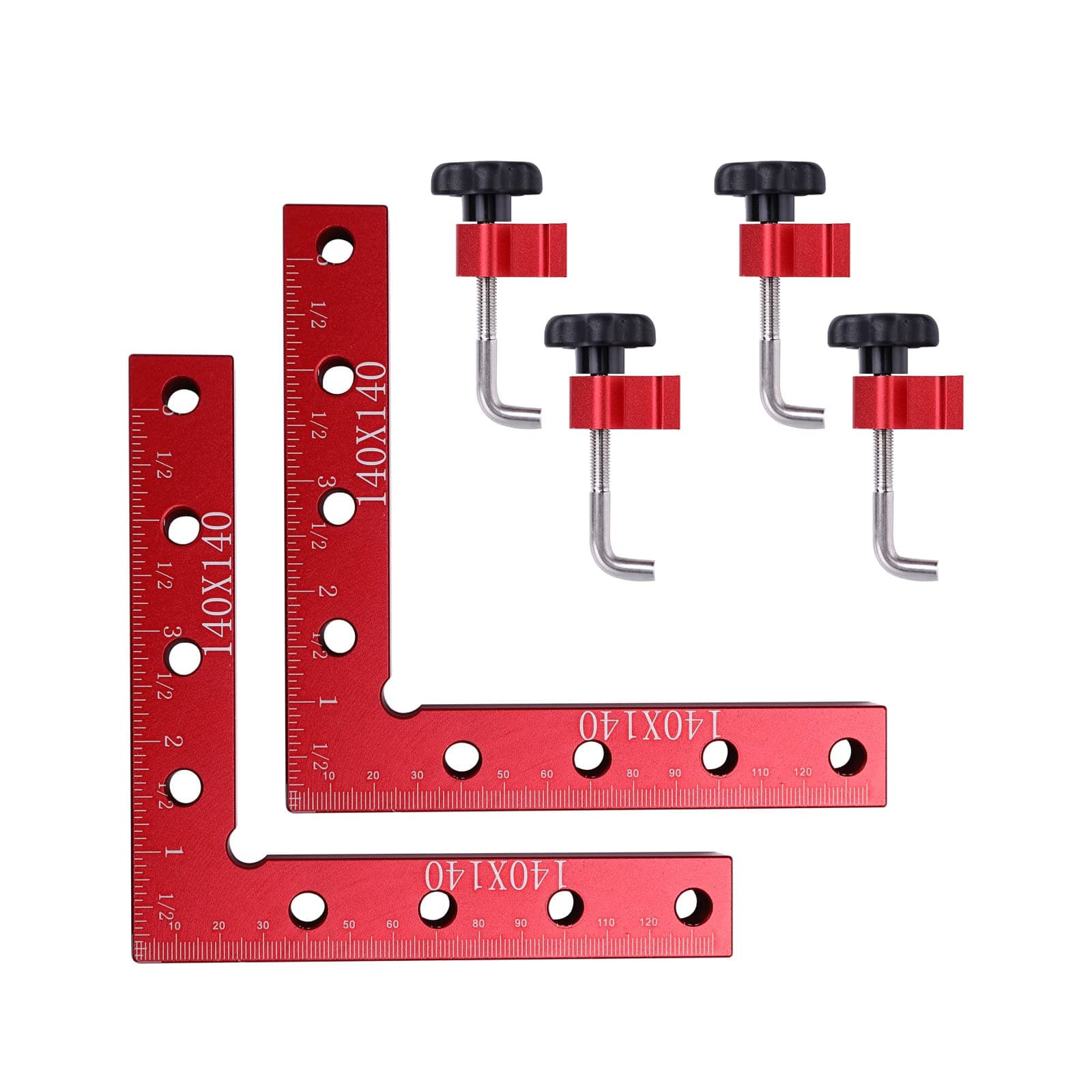 90 Degree Positioning Squares Right Angle Clamps, 140mm/5.5'', Aluminum Alloy, Woodworking Carpenter Corner Clamping Square Tool for Picture Frame Box Cabinets