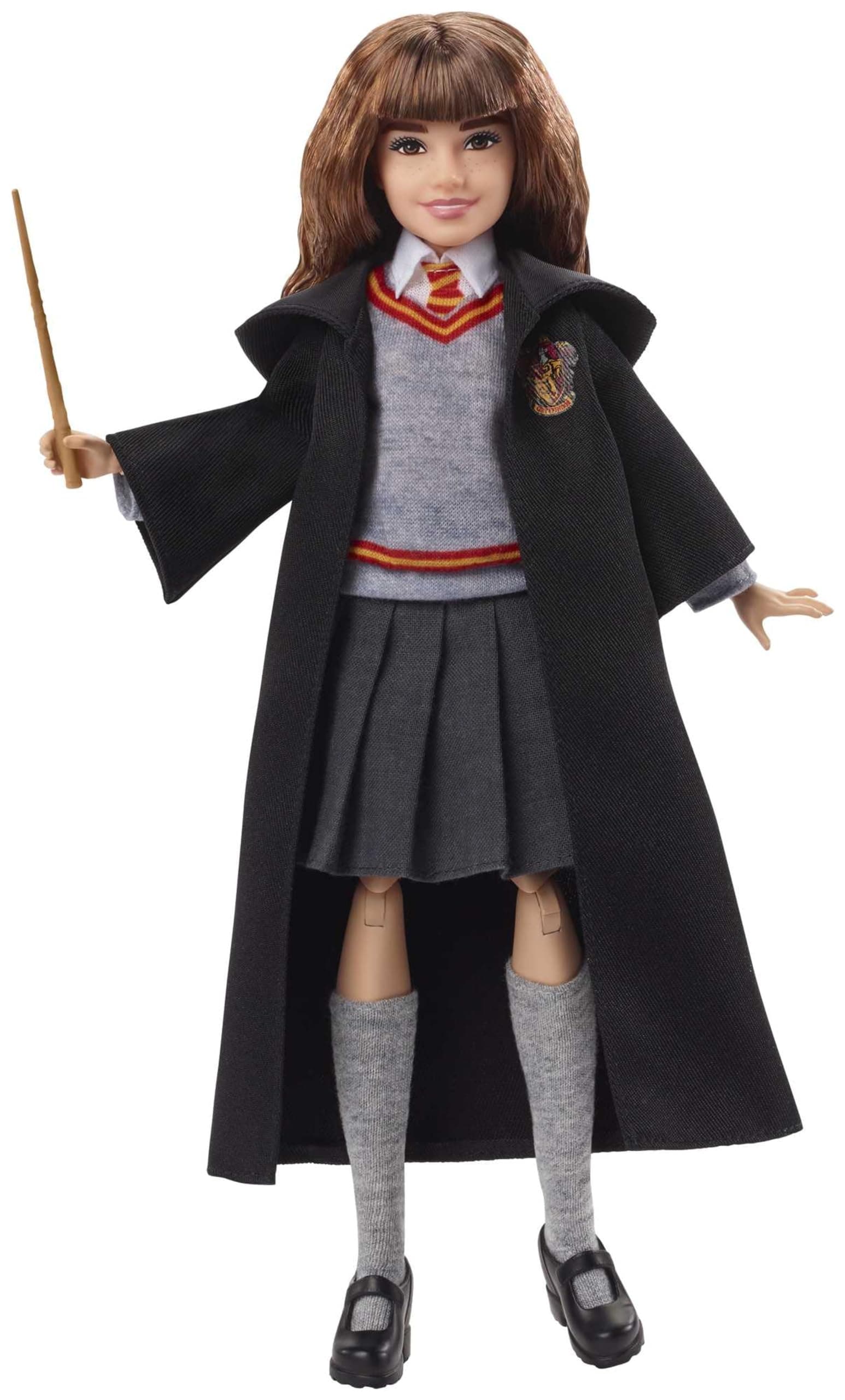 Harry Potter Hermione Granger Collectible Doll (10-in) with Hogwarts Uniform, Gryffindor Robe and Wand, FYM51