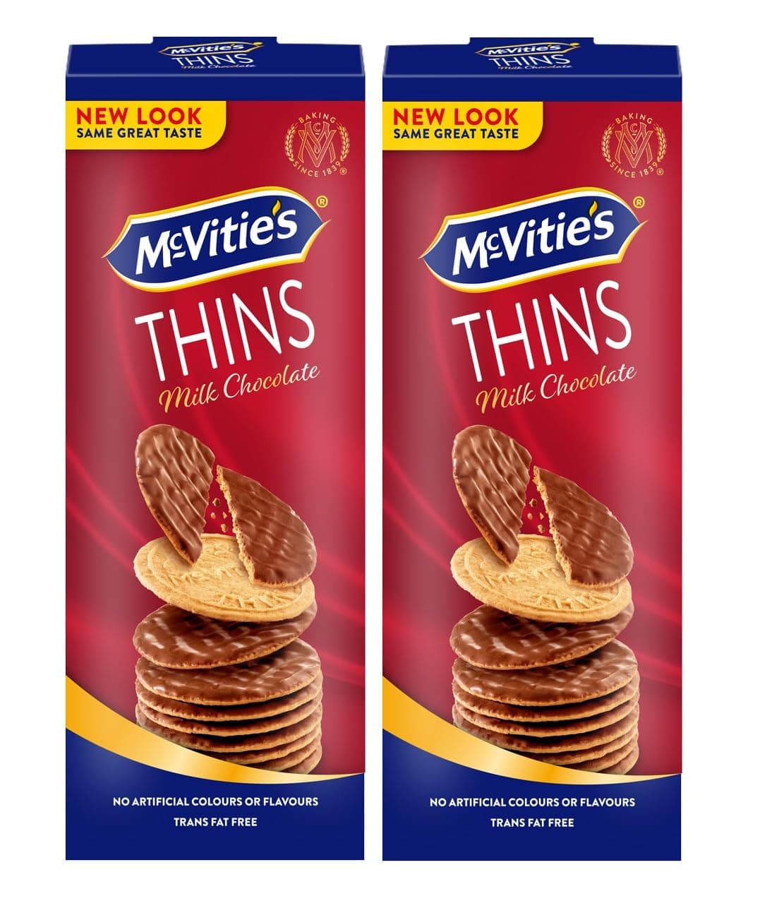 McVities Thins Milk Chocolate Crispy Biscuits with 40% Milk Chocolate & 20% Cocoa Solid,(Pack of 2-150gm Each)