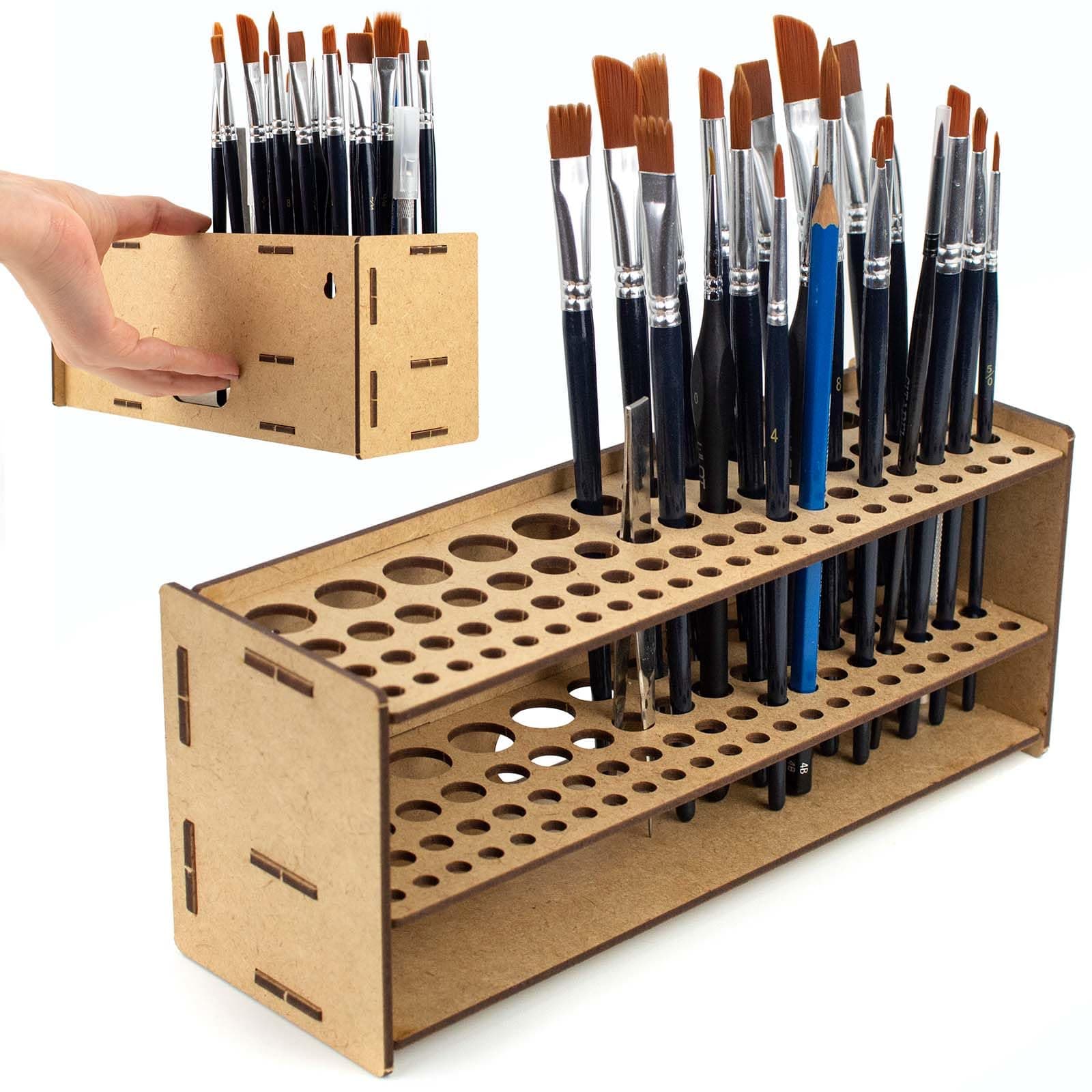 Brush Holder Organiser for Miniature Model Making. Brush Organiser Kit for Exhibition Table and Wall for Miniatures Warhammer Model Making Maquettes and Crafts (Brush B)