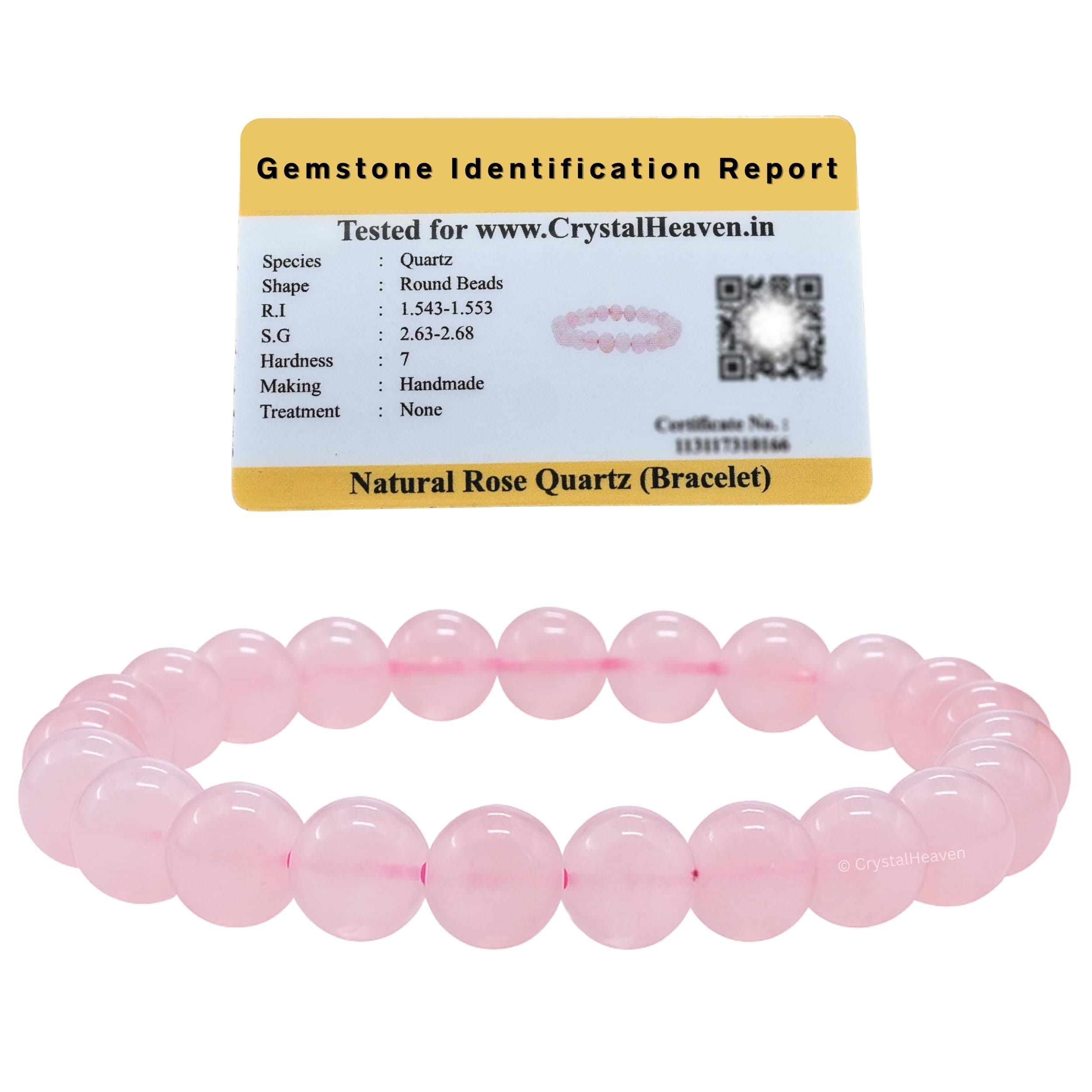 Crystal Heaven Certified Crystal Bracelet for Women Men with Healing Crystal and Reiki Stone - Original Authentic Elastic Beaded Bracelet for Money, Success & Positive Energy