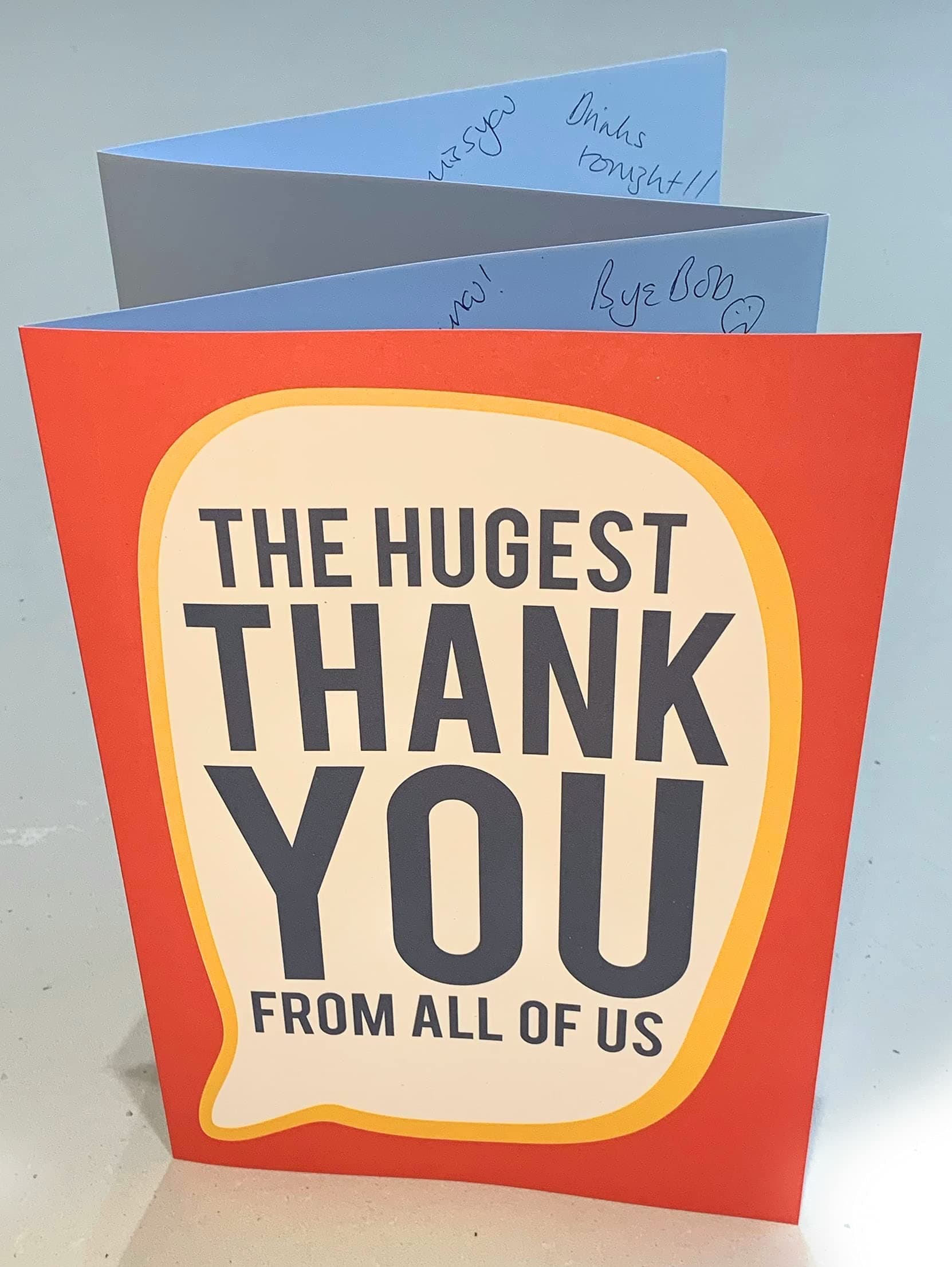 WRAPT 'The Hugest Thank You' Extra Large Fold Out Card - Thank You Greeting Cards with 7x Blank A4 Sides | Thank You Card for Teachers & Office | Colleague Leaving Card with Envelope Included
