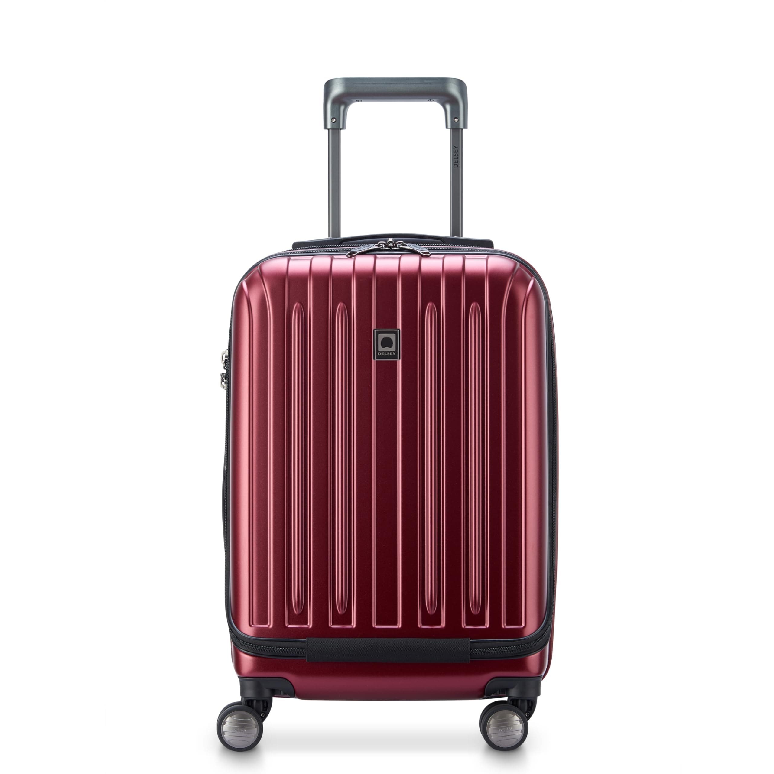 Delsey Luggage Helium Titanium International Carry-On EXP Spinner Trolley Red, Black Cherry, One Size