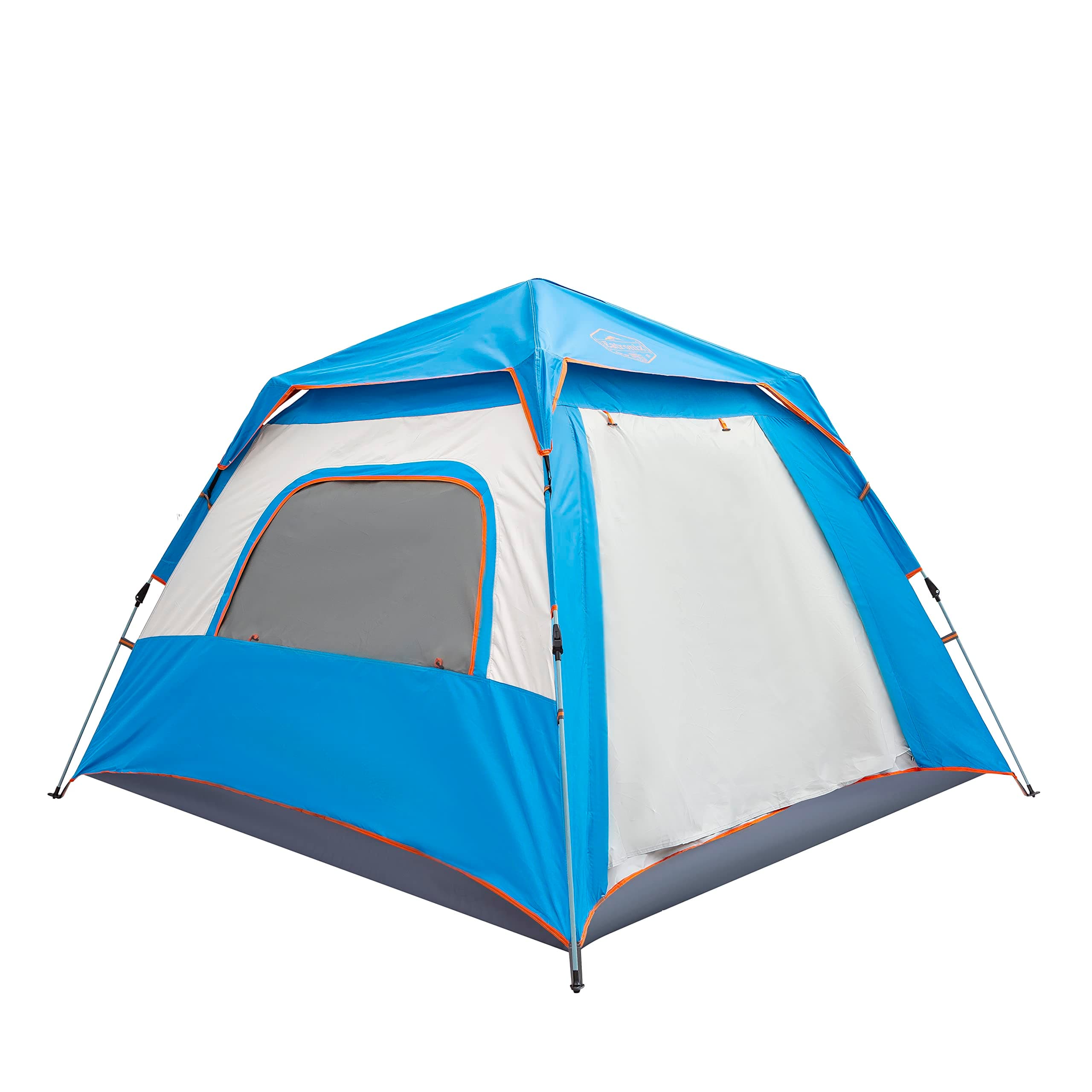 Eatronix Pop Up 4 persons Camping Tent-Double Layered D210 Polyester with Anti-UV Coating, Dust and Wind Proof, 240L x 240W x 155H cm, 4.5kg, Water-Proof, Automatic