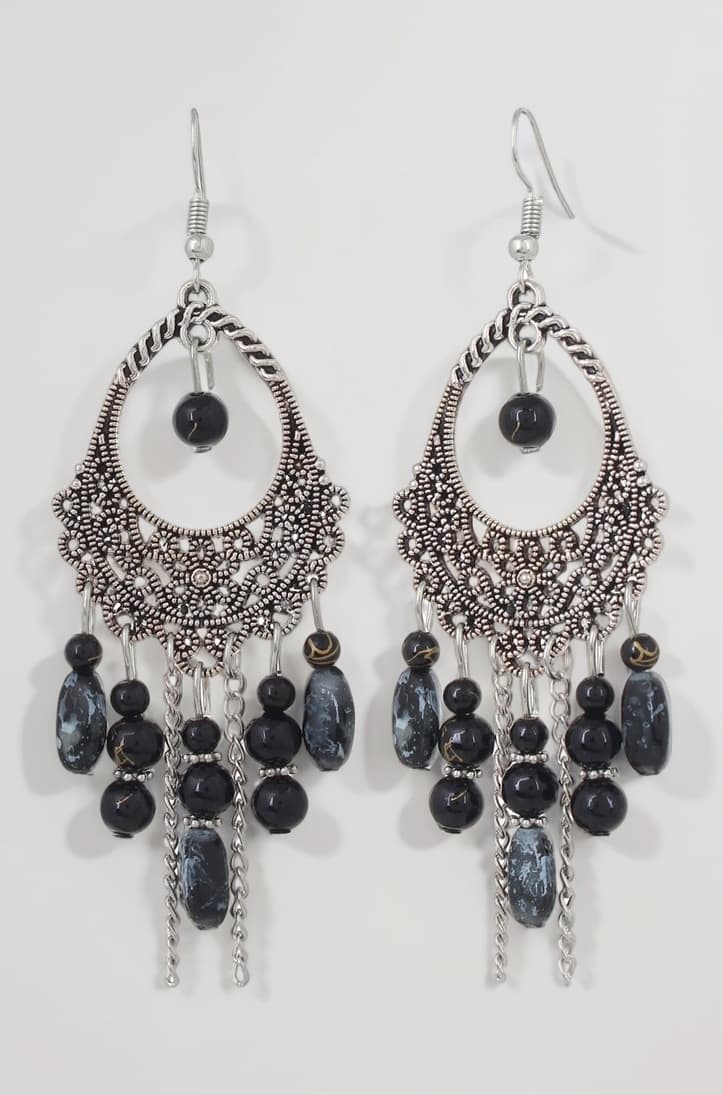 Shining Diva Fashion Latest Bohemian Oxidized Silver Earrings For Women & Girls