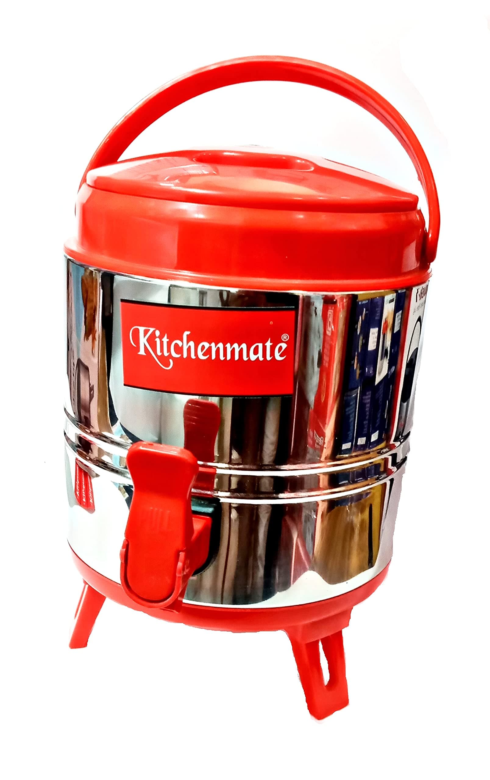 Kitchenmate Calvy Splash Stainless Steel Travel Water Jug, Insulated Thermosteel 3 liters,(3 Lt / Hot and Cold Upto 5 to 6 hrs) (Splash - 3 Litre)- (Red, Splash - 3 Litre)