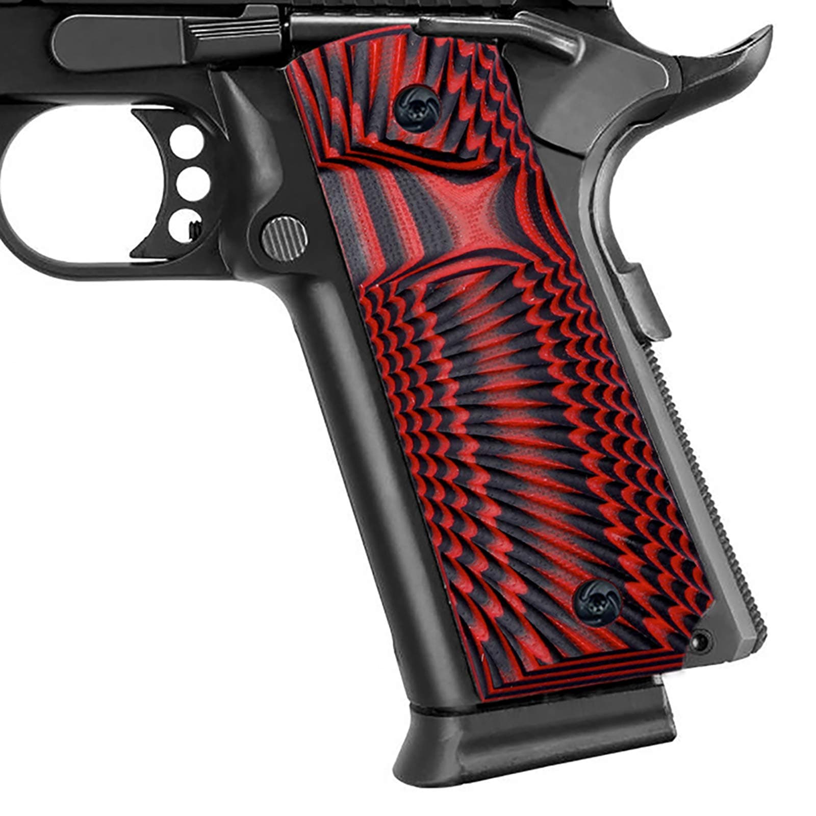 Guuun 1911 Grips G10 Full Size 1911 Grip Ambi Safety Cut Big Scoop Sunburst Texture