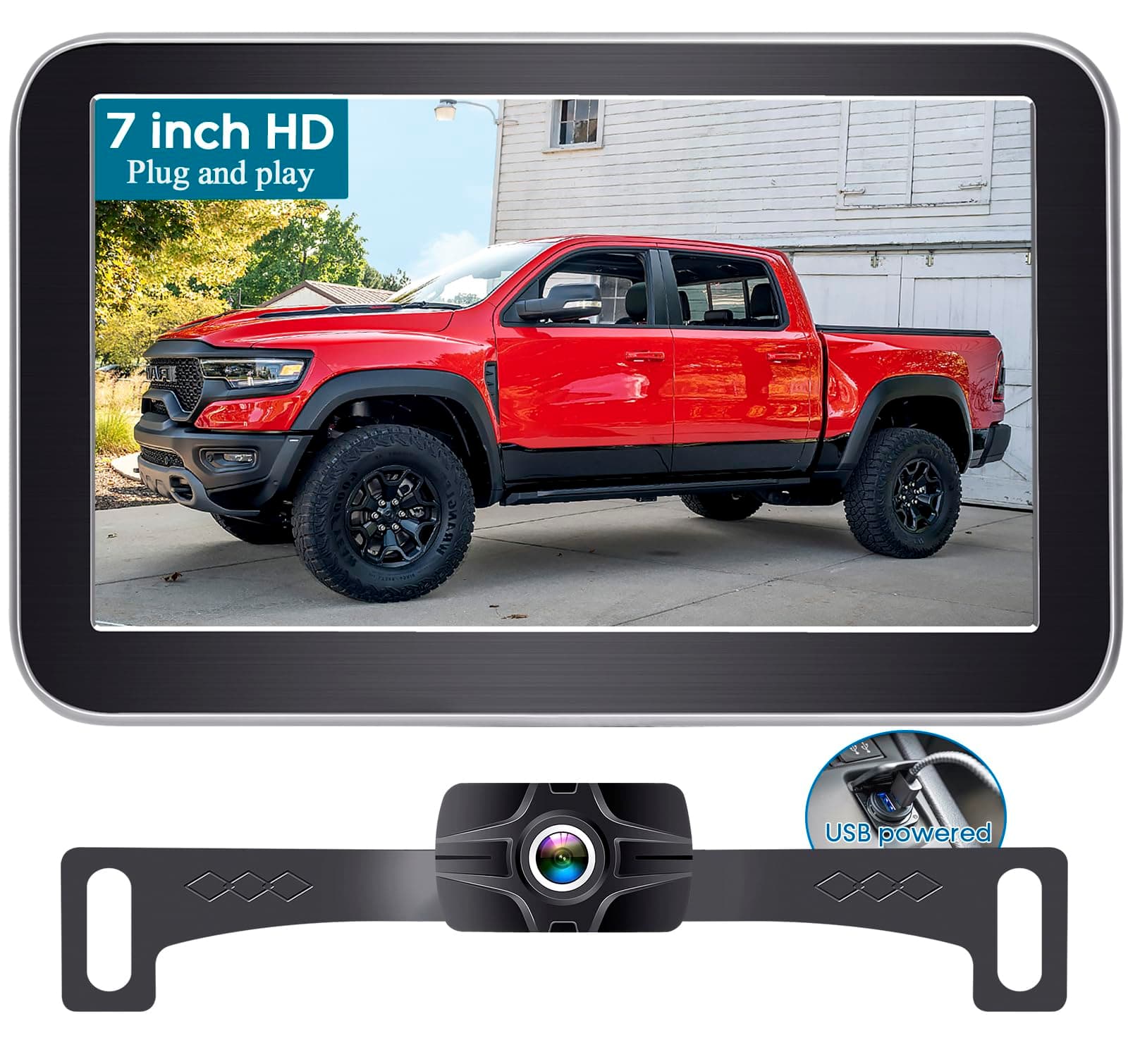 AMTIFOCar Backup Camera Easy Install: USB Powered Plug-Play No Glare-Led Lights Rear View Camera - 2K Clear Night Vision No-Ddelay Reverse Camera with DIY Parking Line
