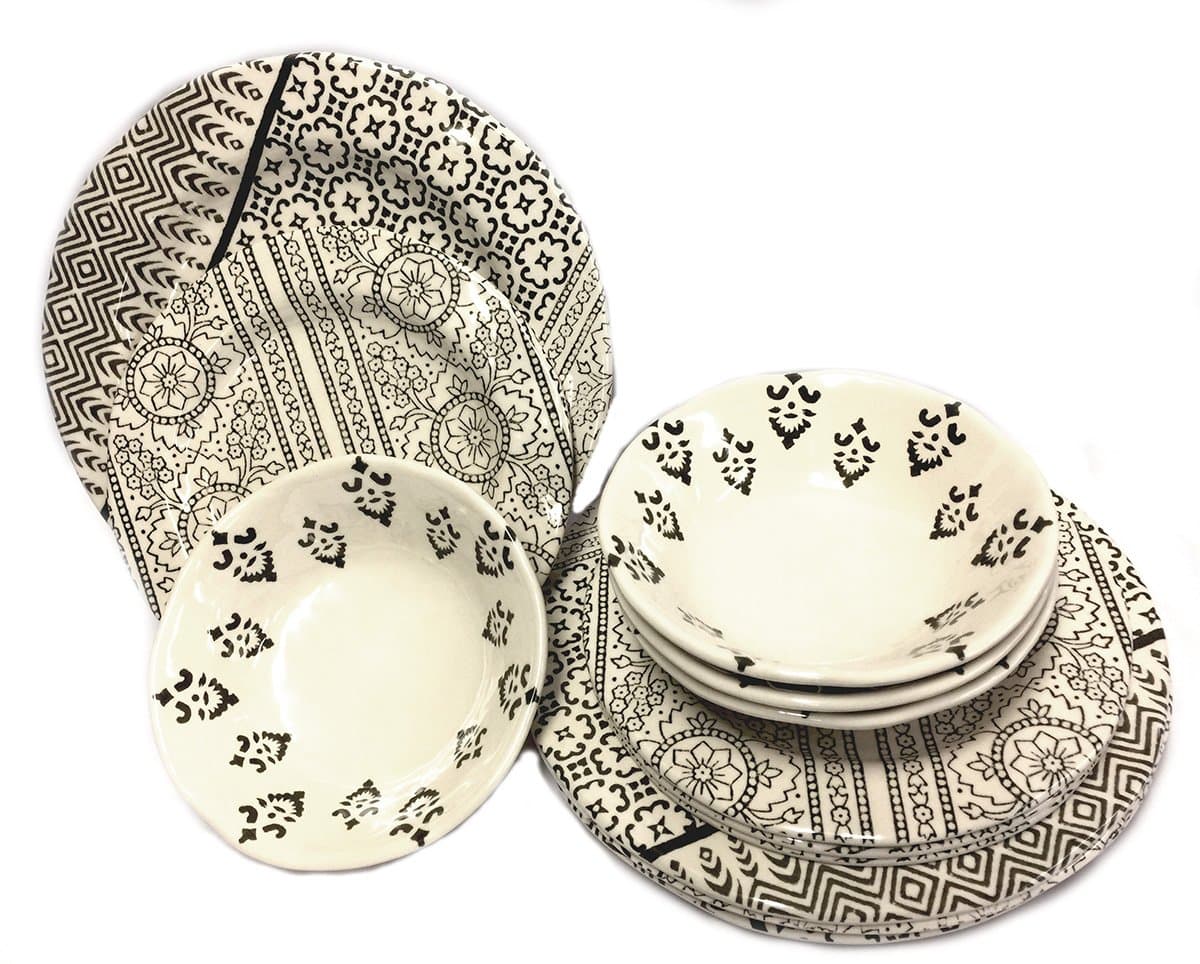 Melamine Dishes, Set of 4 Place Settings, Henna