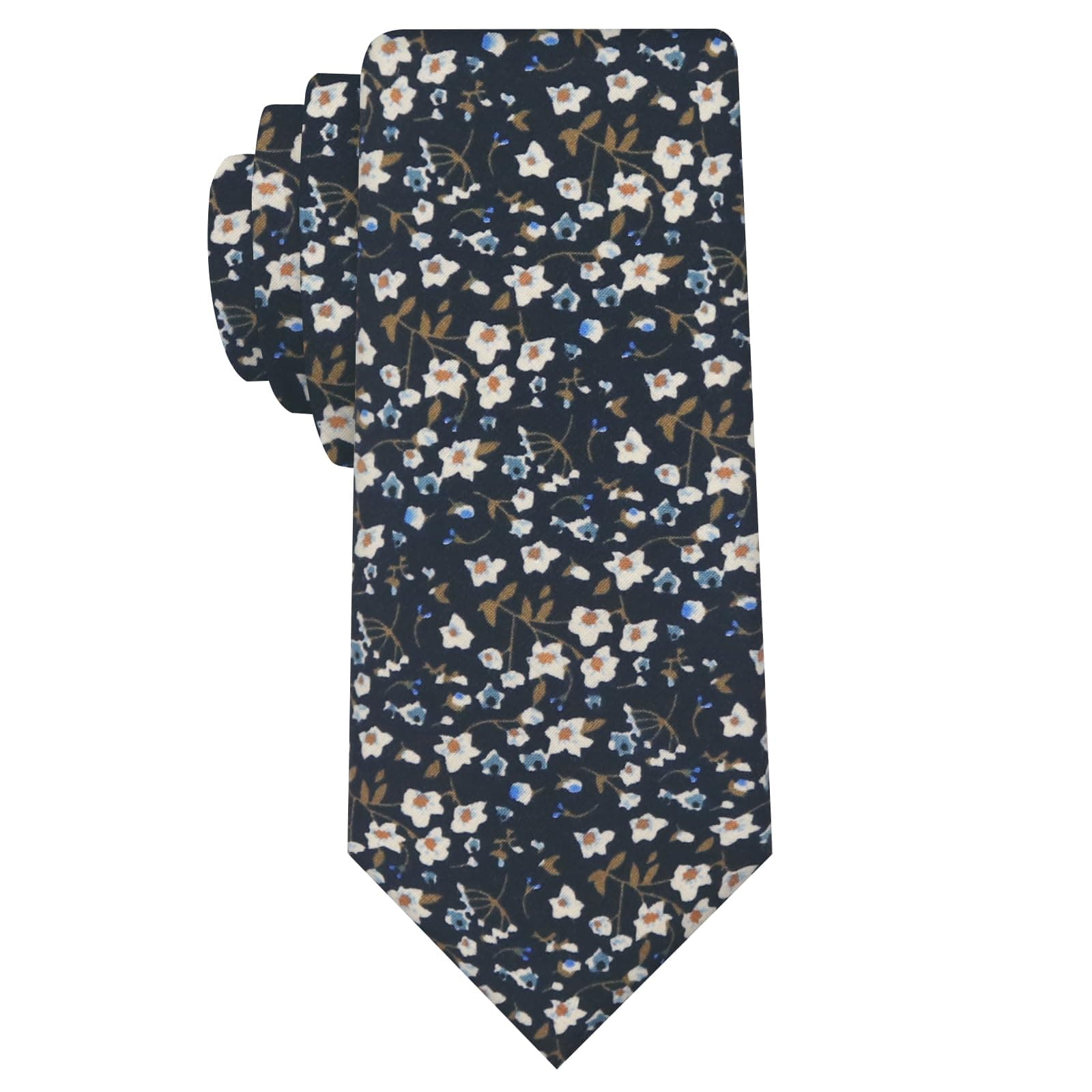 Mantieqingway Men's Cotton Printed Floral Neck Tie Skinny Tie
