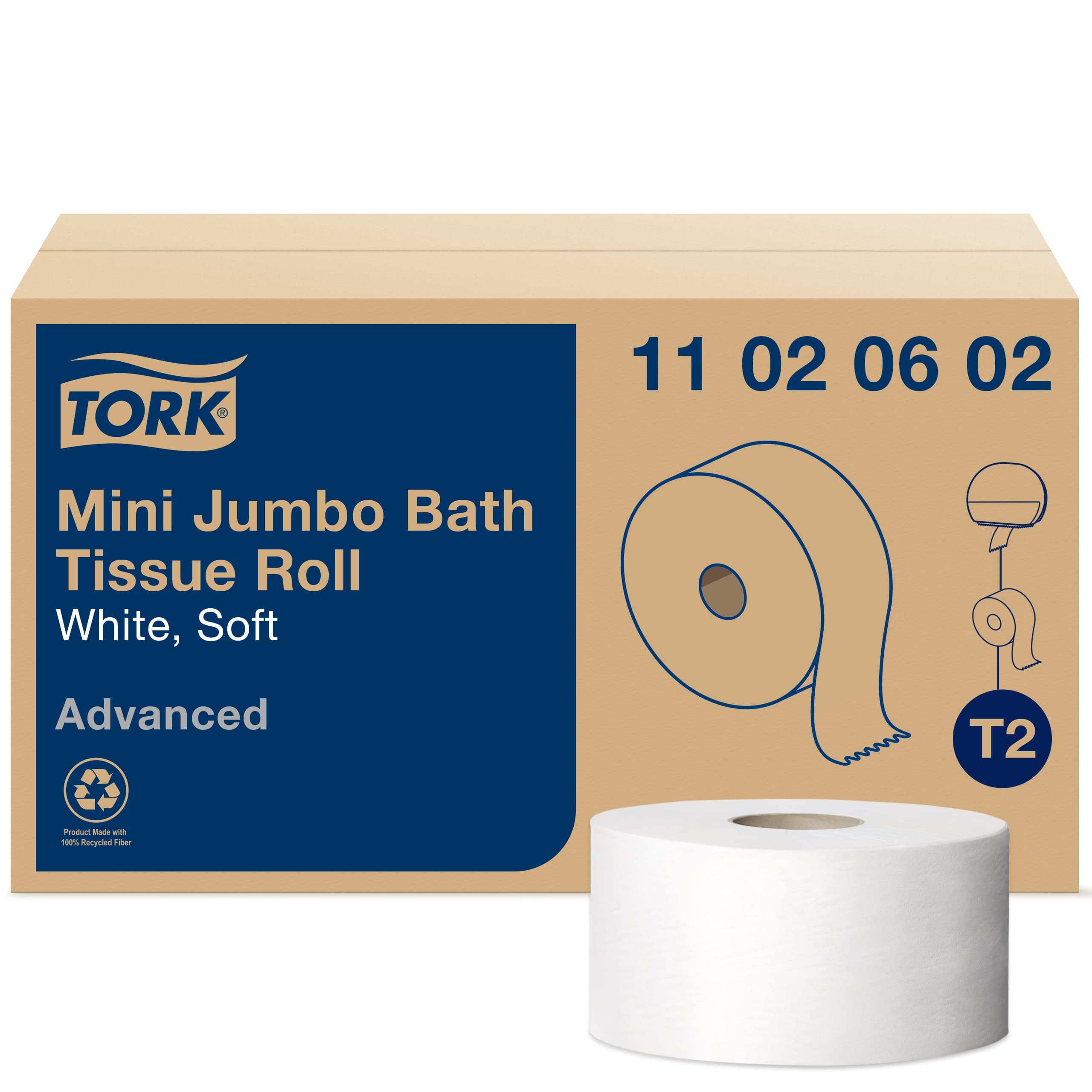 Tork Mini Jumbo Bath Tissue Roll - Toilet Paper Towels with Advanced Soft Qua...
