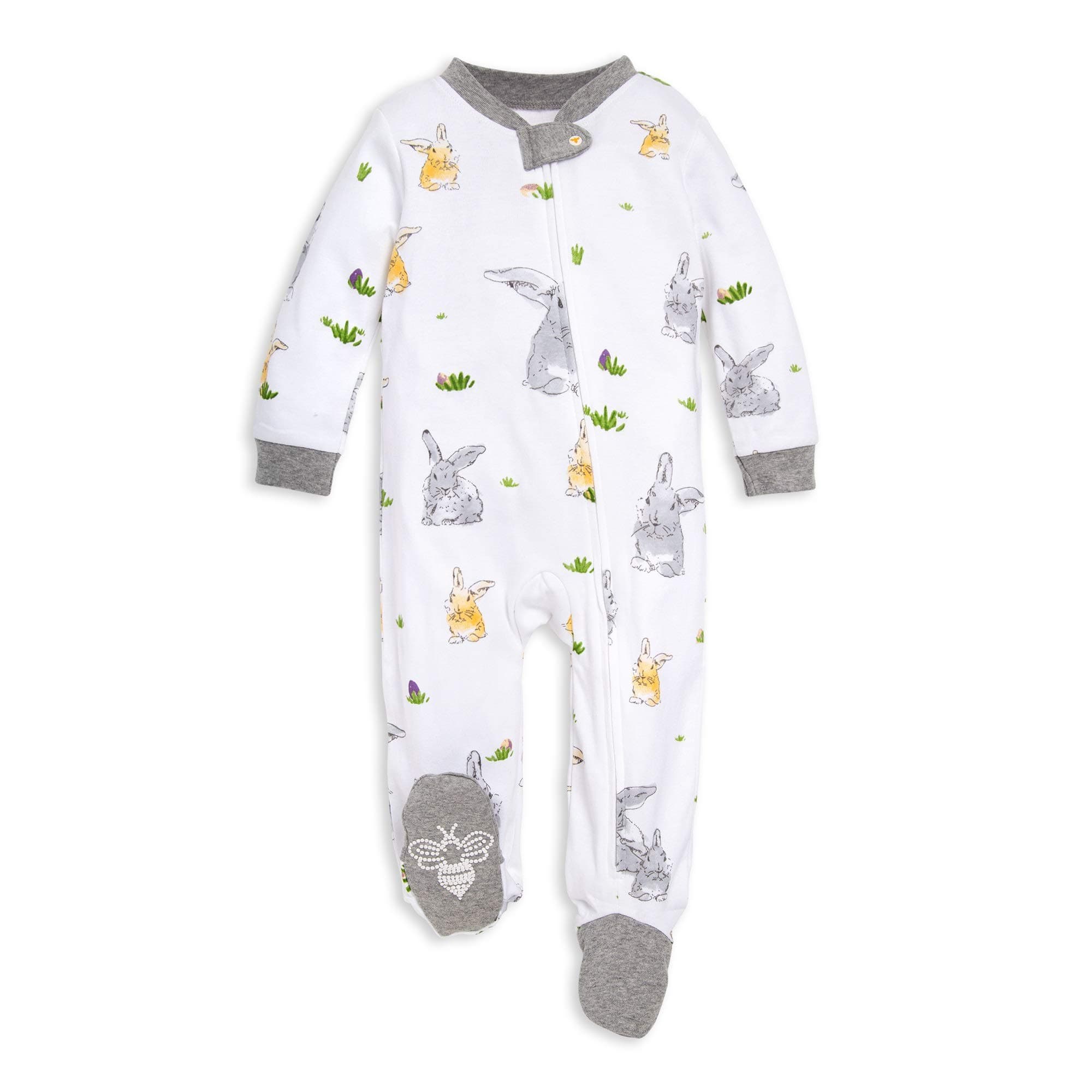 Burt's Bees Baby unisex-baby Sleep & Play, Organic One-piece Romper-jumpsuit Pj, Zip Front Footed Pajama