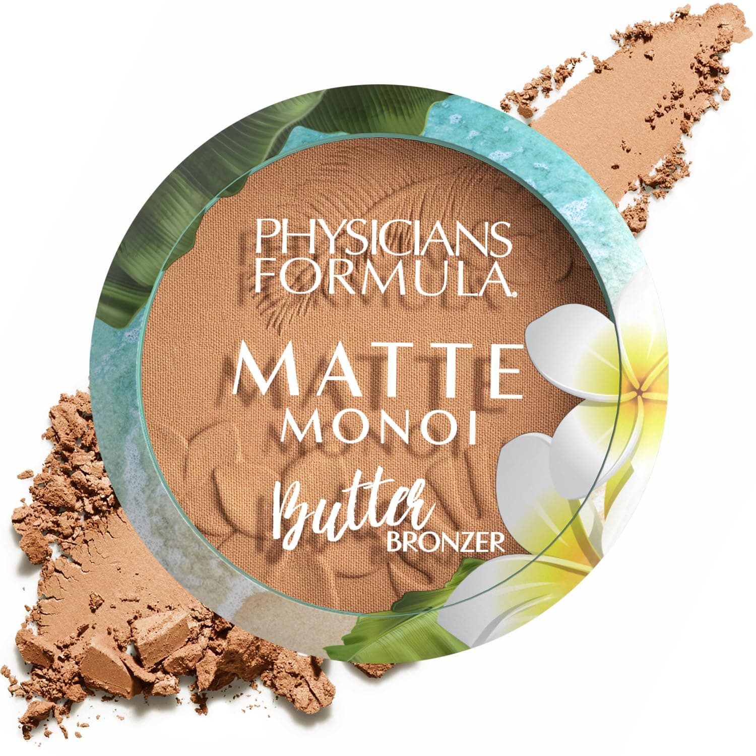 Matte Monoi Butter Bronzer Powder, Waterproof Matte Formula Infused with Nourishing Monoi and Murumuru Butter, for Bronzing and Contouring, Shade Bronzer