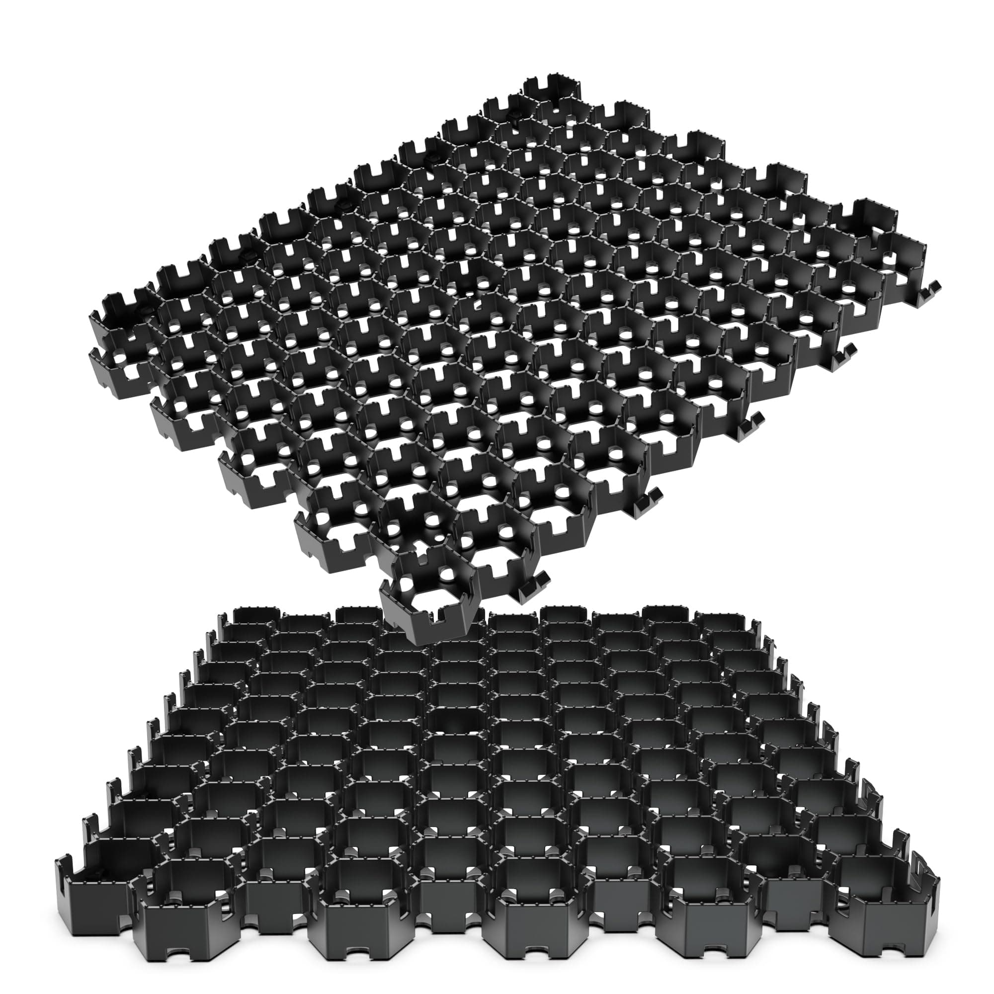 Vodaland - HEXpave Grid - 1" Depth Permeable Paver System - 27,000 lbs Load Class - DIY Patio, Walkway, Shed Base, Light Vehicle Driveway and Much More! (65 Sq Ft)