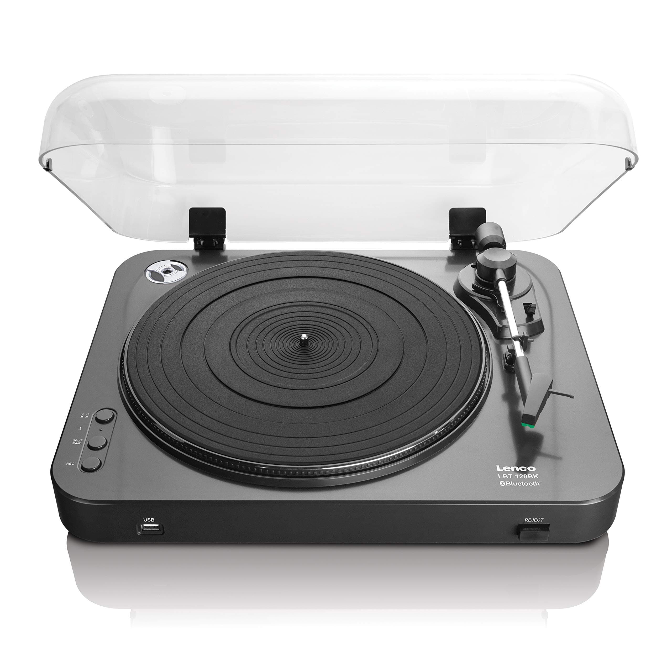 LencoLBT-120 | 35 &45 RPM Semi-Automatic Belt Drive USB Turntable for Vinyl with Bluetooth Transmission