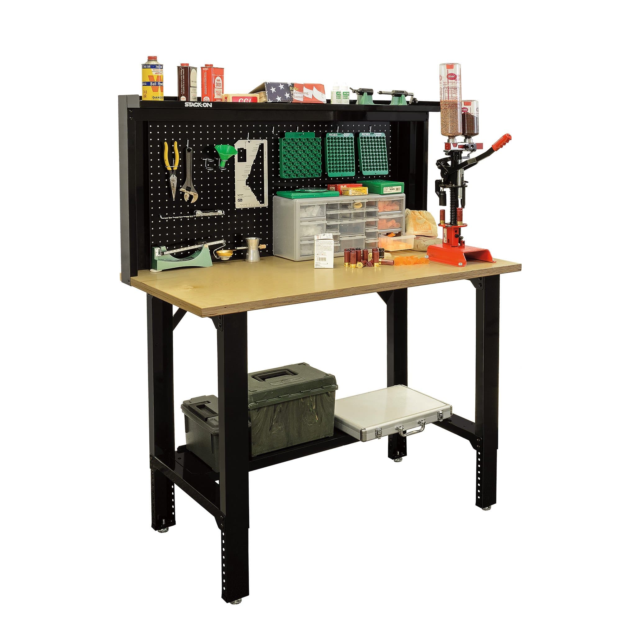 Stack-On SORB-48 Adjustable Height Pro Reloading Bench – Black