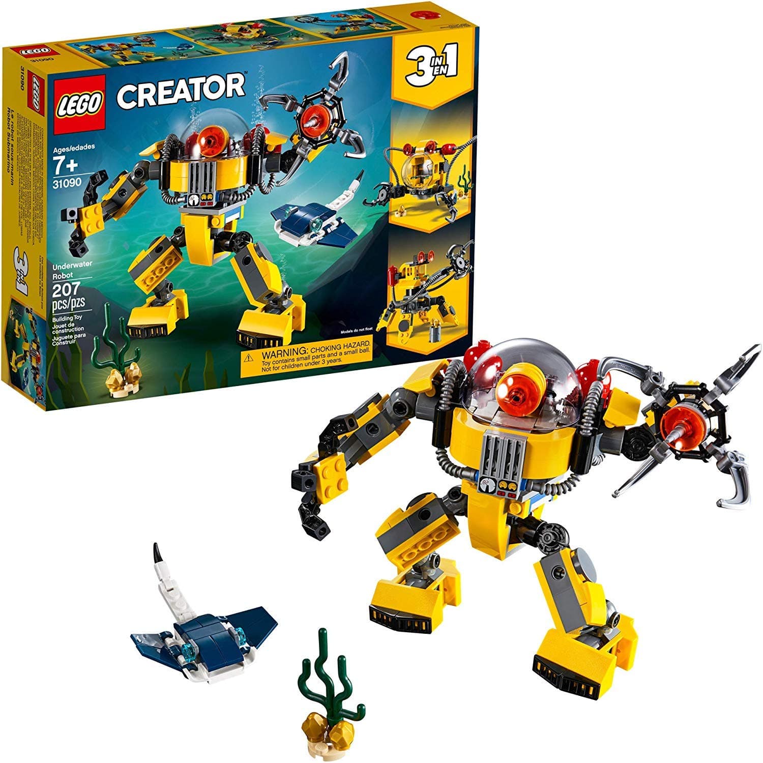 Creator 3in1 Underwater Robot 31090 Building Kit (207 Pieces)