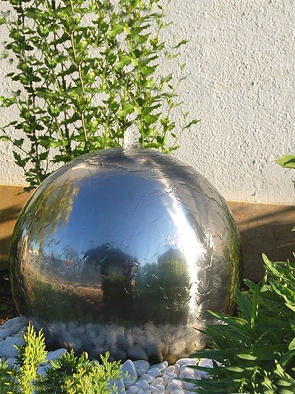 Aterno5 Stainless Steel Sphere Water Feature with LED Lights