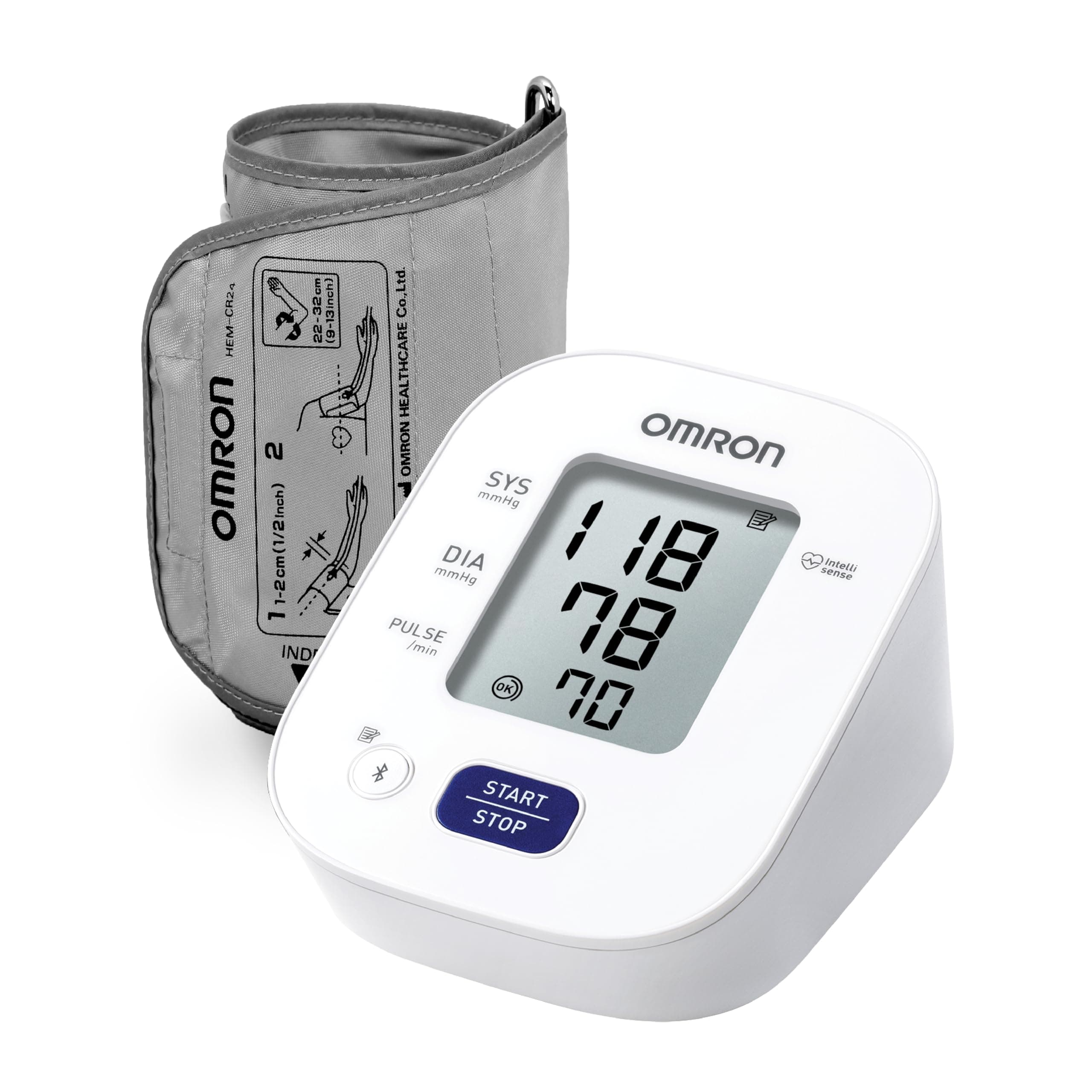 HEM 7140T1 Bluetooth Arm Blood Pressure Monitor Recommended Brand By Doctors,With Japanese Technology,Cuff Wrapping Guide,Hypertension Indicator&Intellisense Technology For Accuracy Measurement