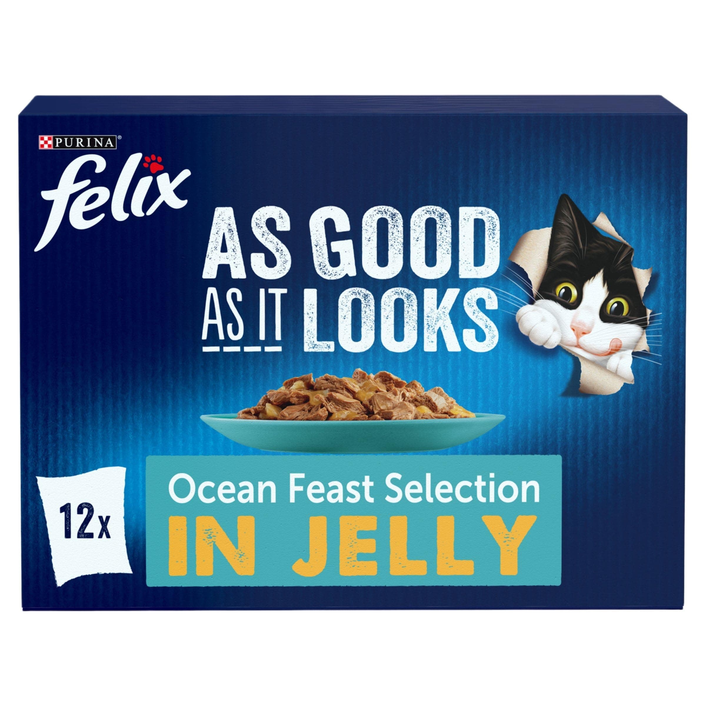FELIX As Good As it Looks Ocean Feasts Wet Cat Food 12x85g