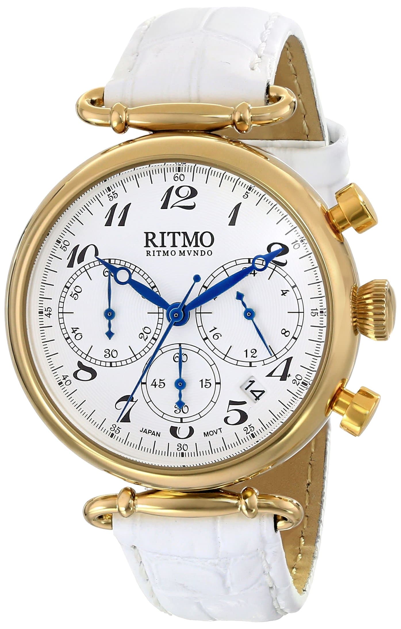Ritmo Mundo Unisex 703/4 YG White Corinthian Analog Display Quartz White Watch