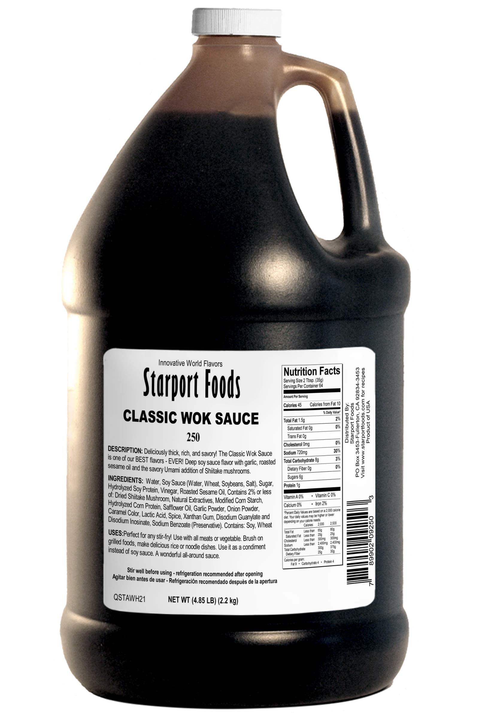 Starport Foods Classic Wok Sauce, 1/2 gallon, NET WT 4.8 lb, (76 oz)
