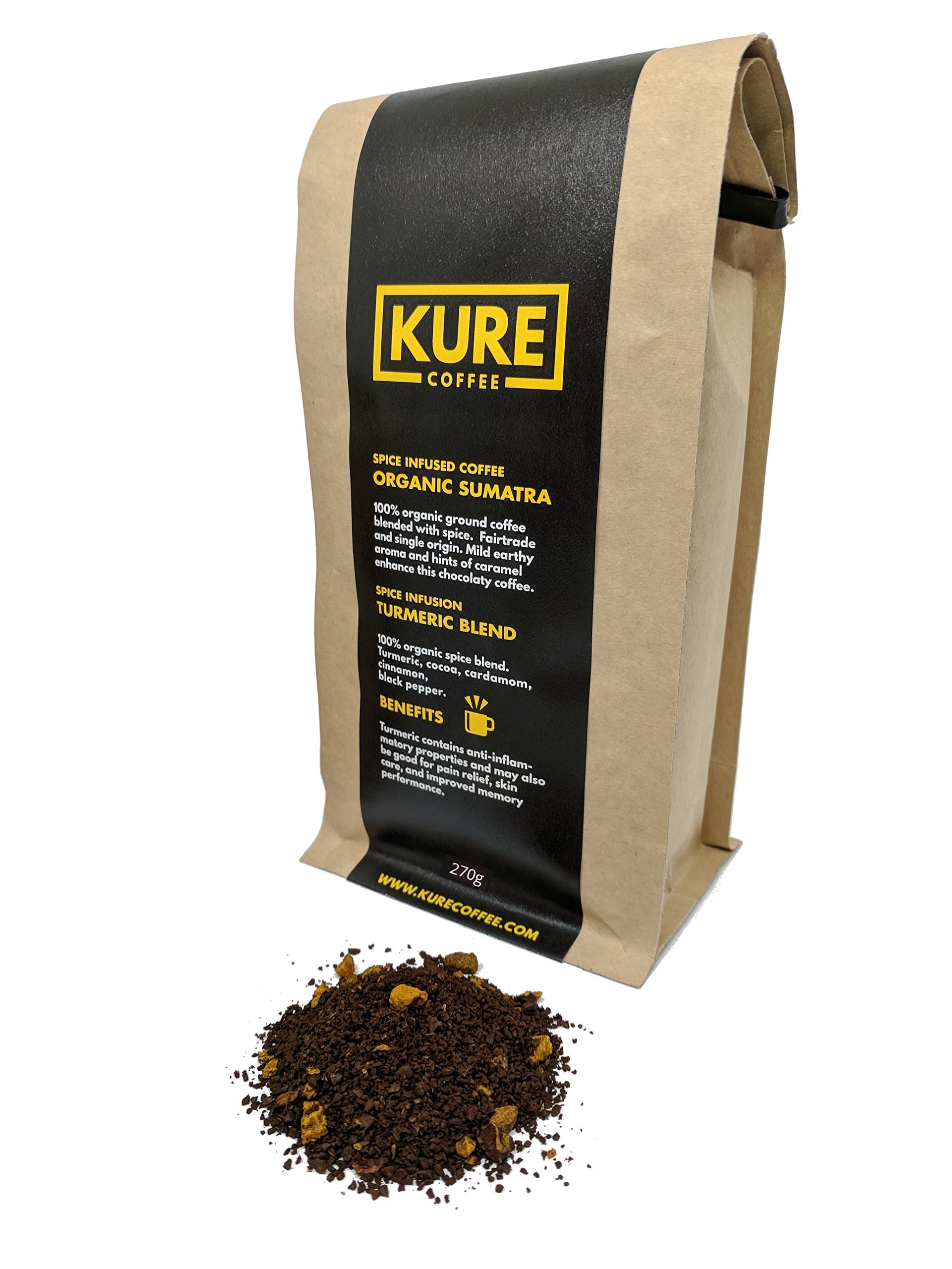 Organic Medium Roast Sumatra Coffee and Turmeric Spice Blend