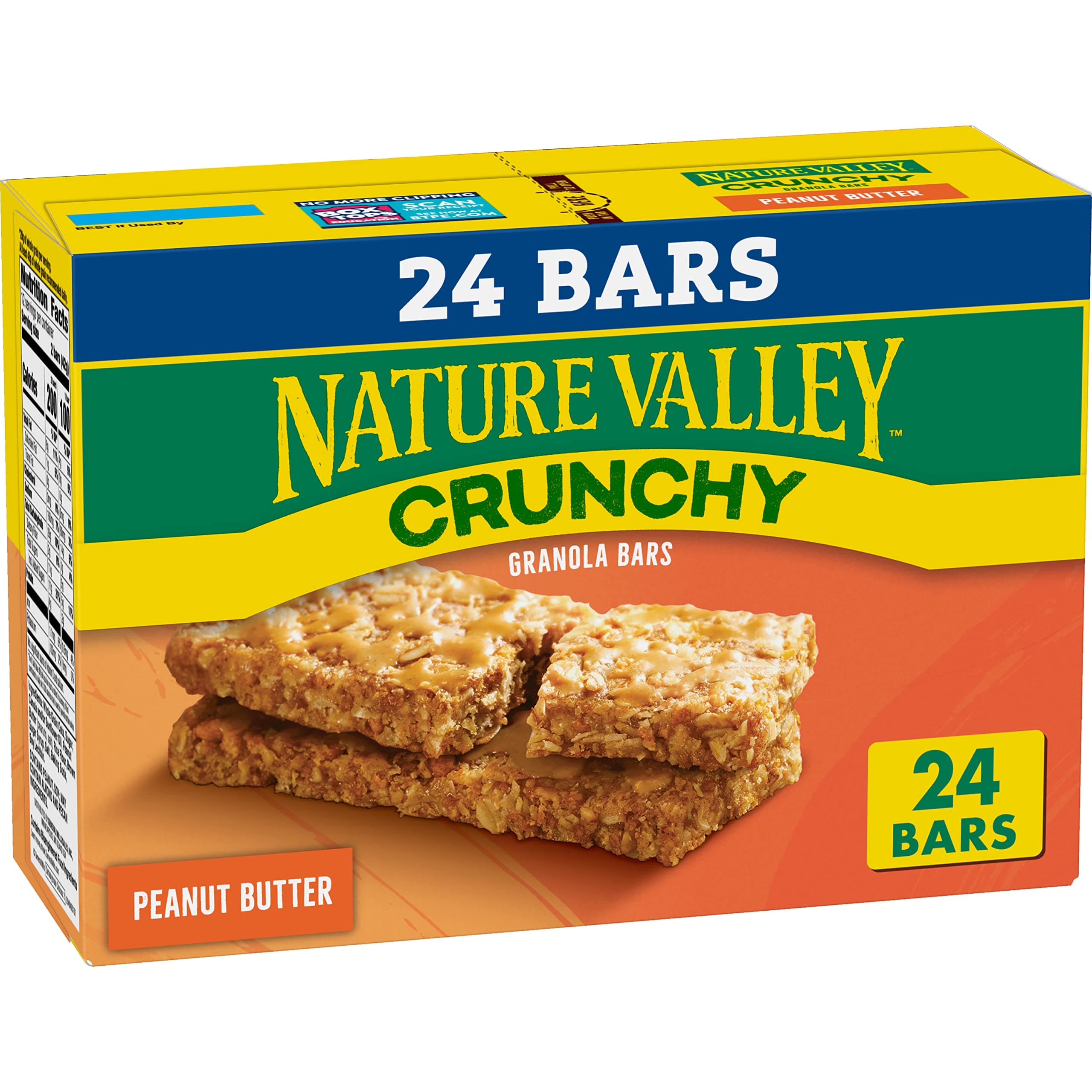 Crunchy Granola Bars, Peanut Butter, 24 Bars, 17.88 OZ (12 Pouches)