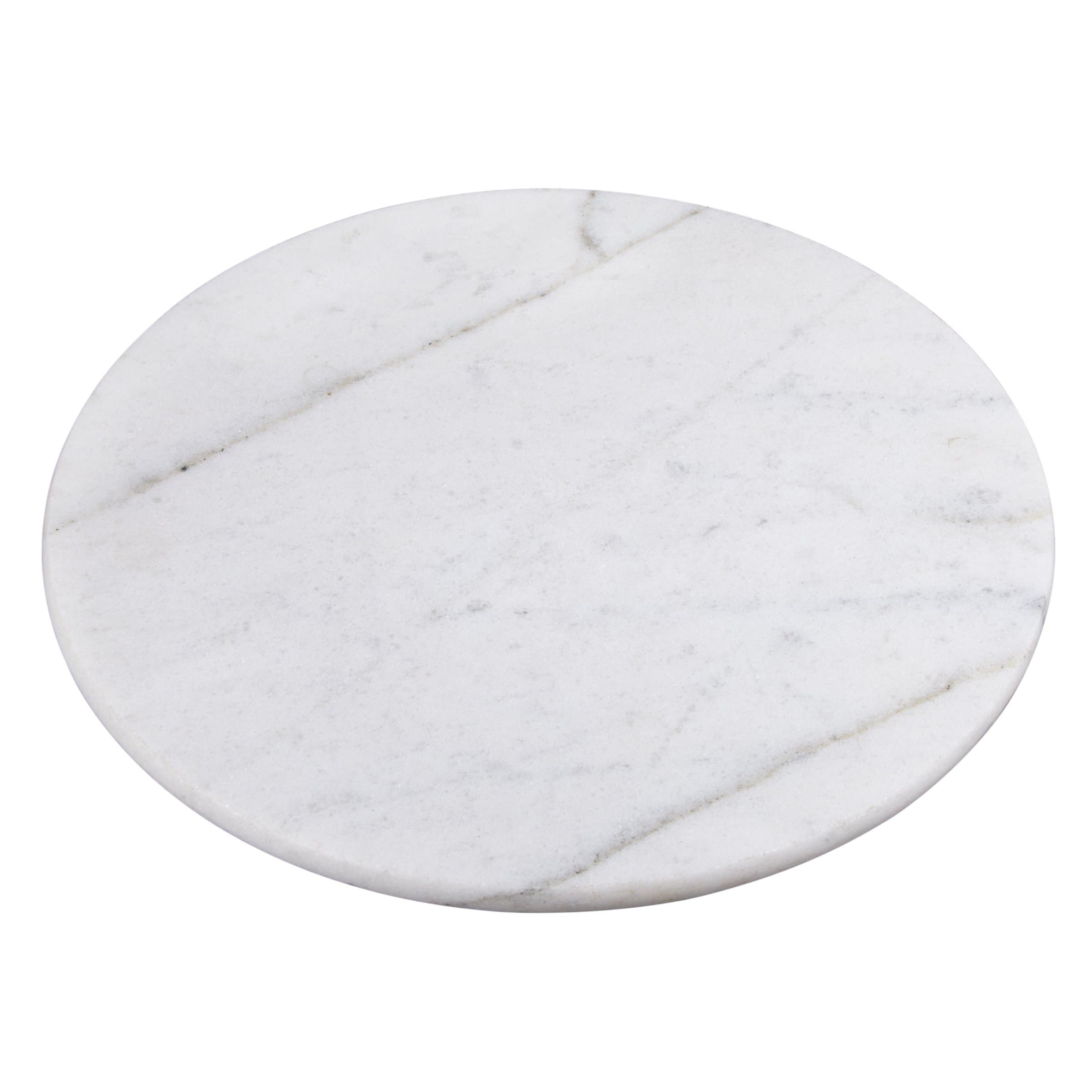 Creative Home74007 White Marble Stone 12" Diam. Lazy Susan
