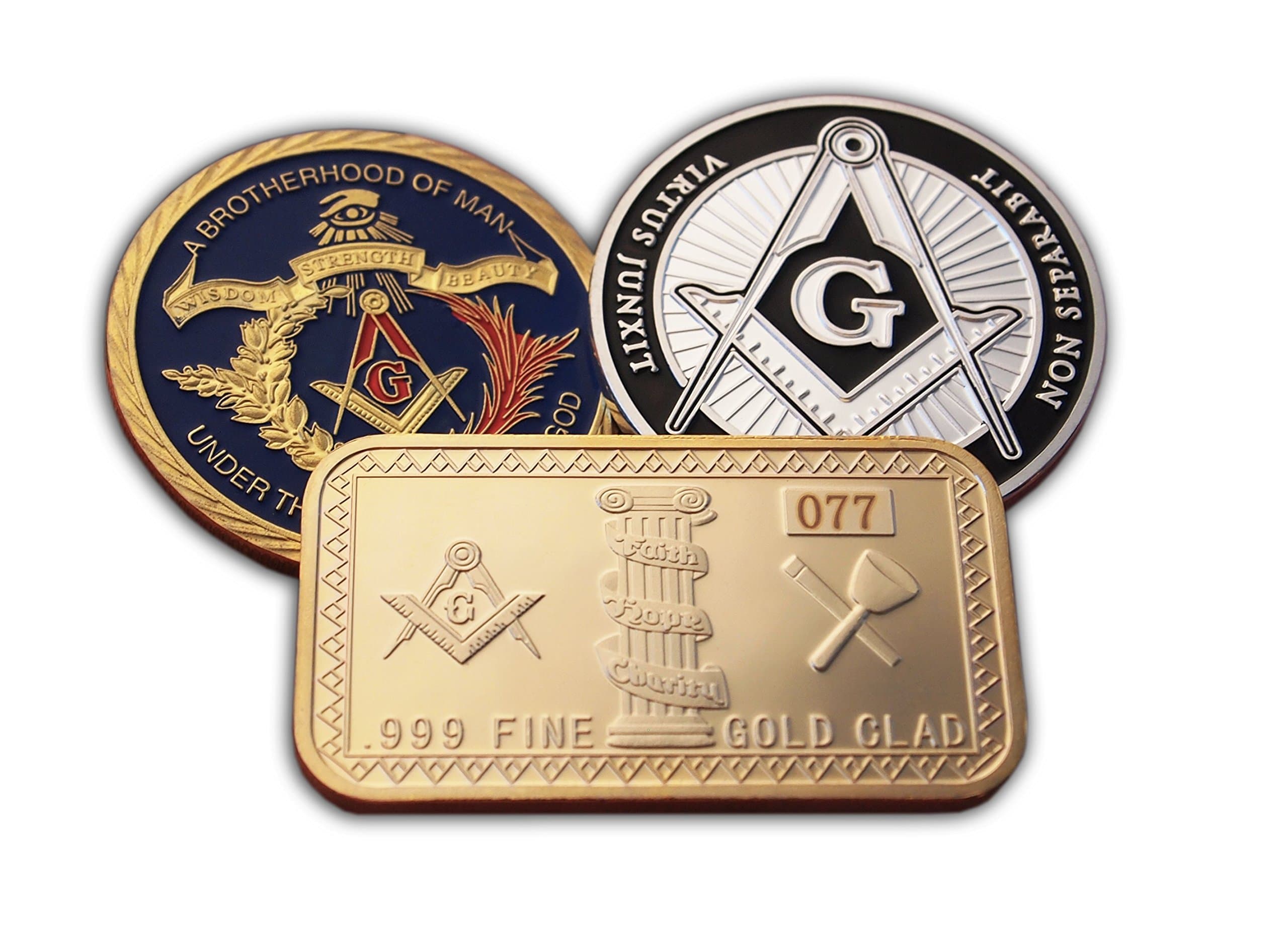 – Fine Freemason Rare Collectors Set Special Collector Edition Tokens & Bar Present