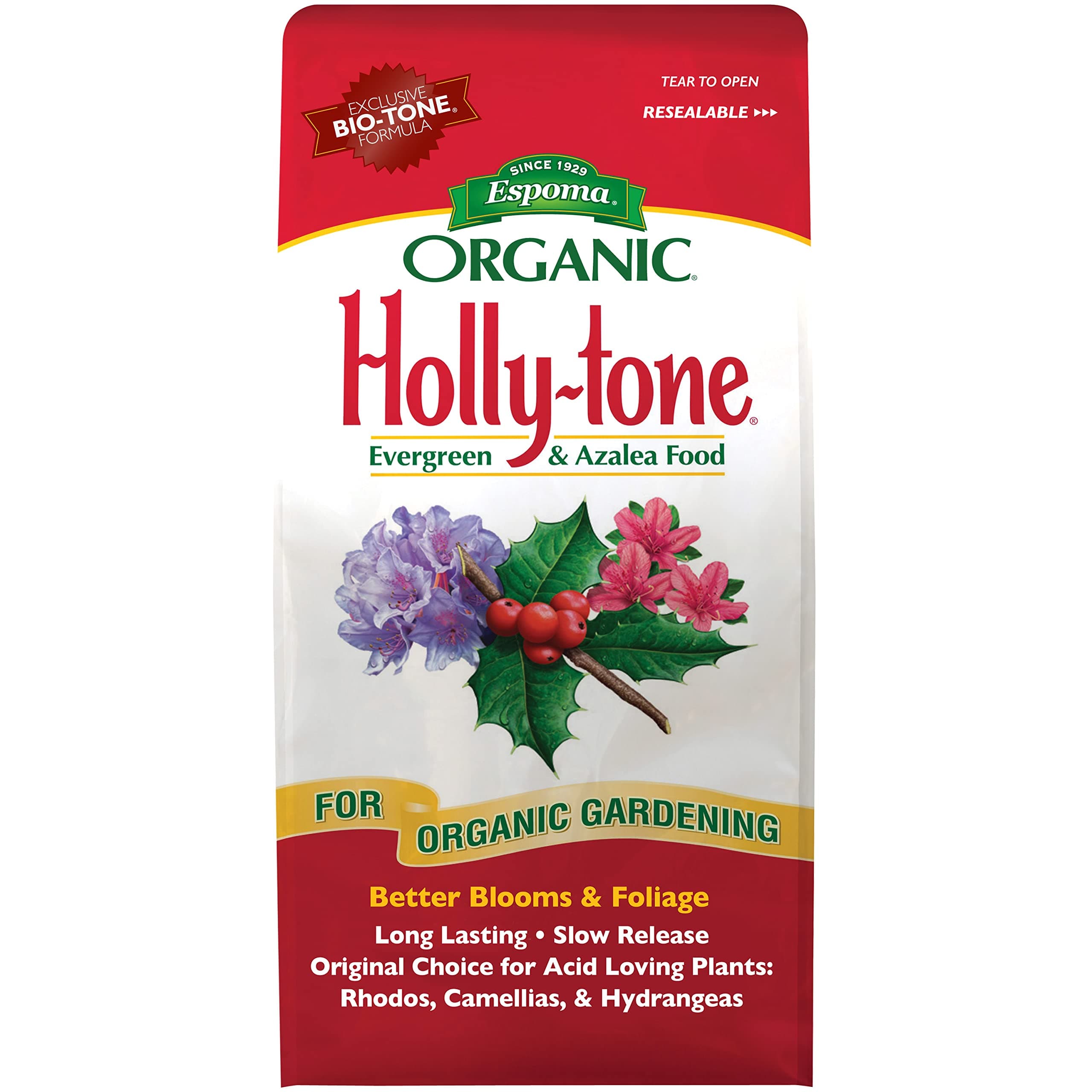 Organic Holly-Tone 4-3-4 Natural & Organic Evergreen & Azalea Plant Food; 4 lb. Bag; The Original & Best Fertilizer for All Acid Loving Plants Including Rhododendrons & Hydrangeas